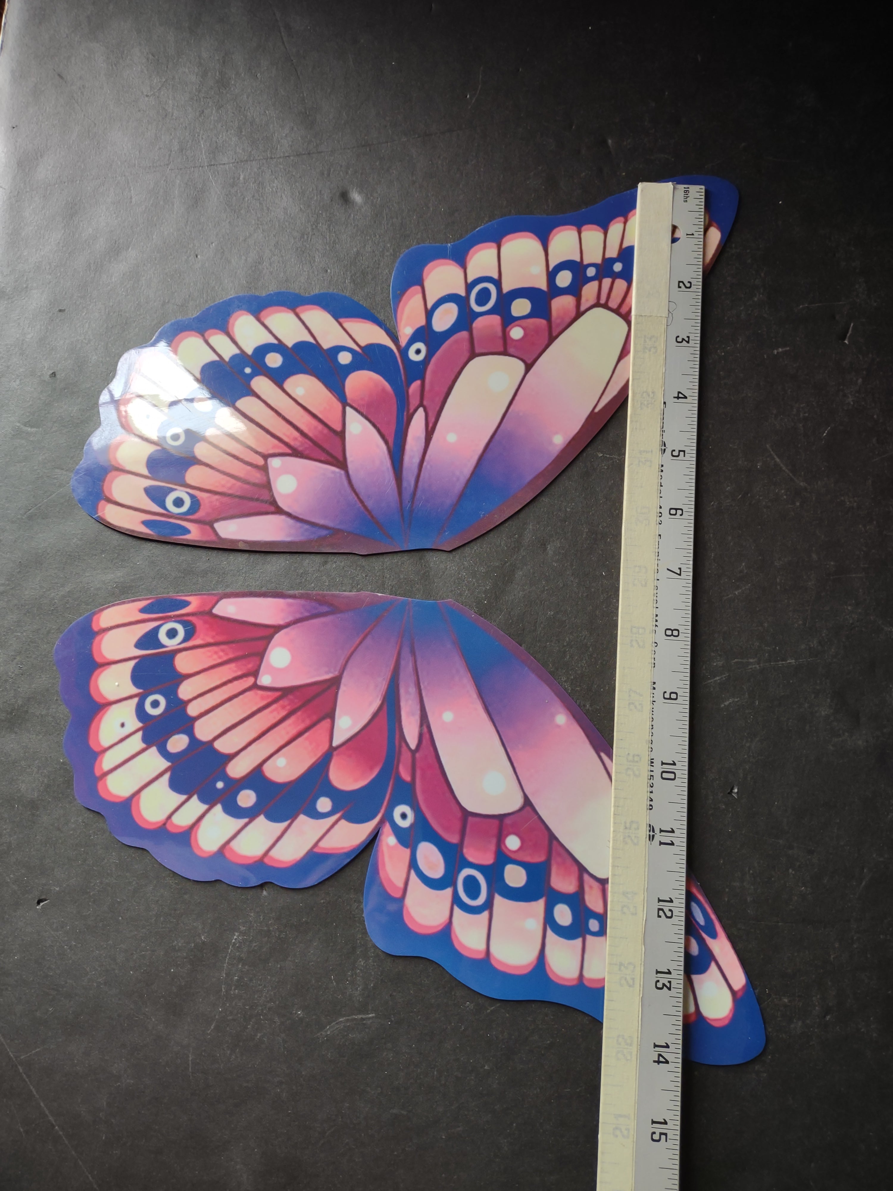 Magnetic Butterfly Pink Blue 12" Wings ONLY (lot 5040)