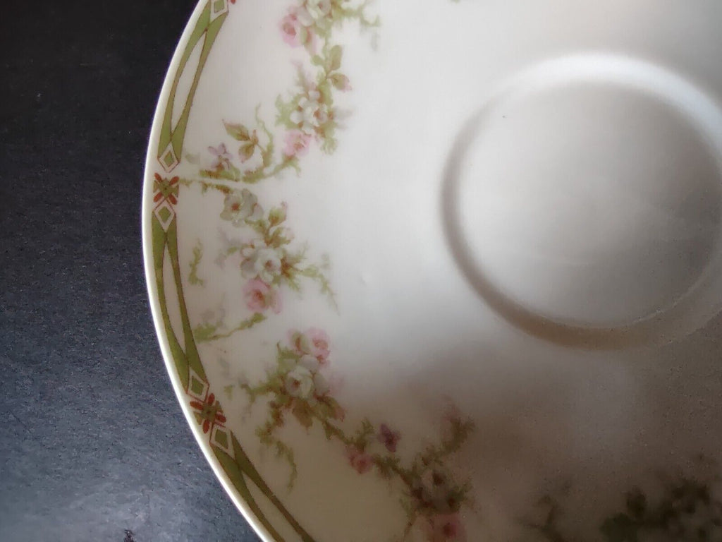 Haviland Limoges France Saucer Plate Gold Trim Pink Rose (lot 554)