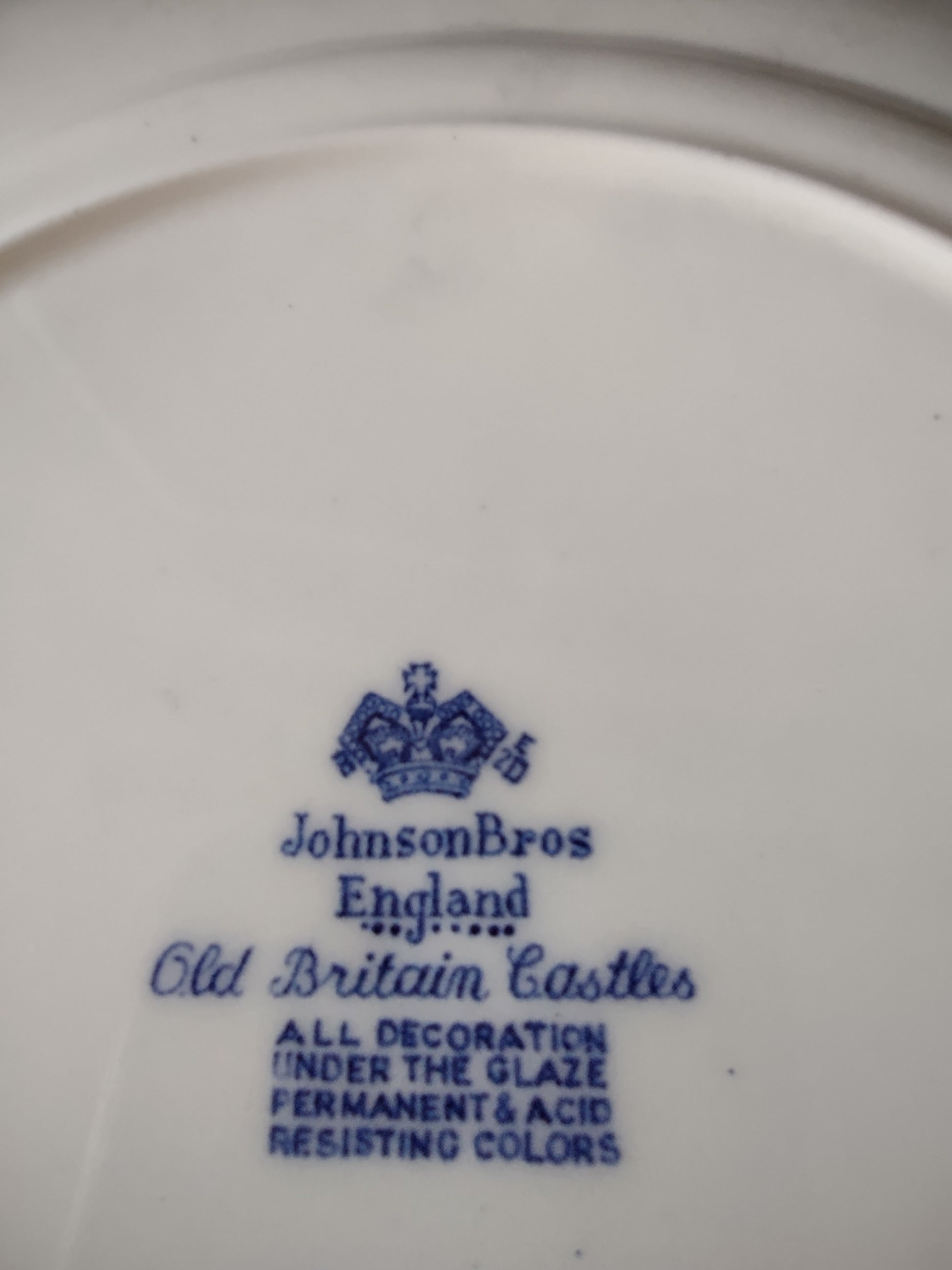 Vintage Johnson Bros Dinner Plate Old Britain Castles Blarney Castle x2 (Lot5567