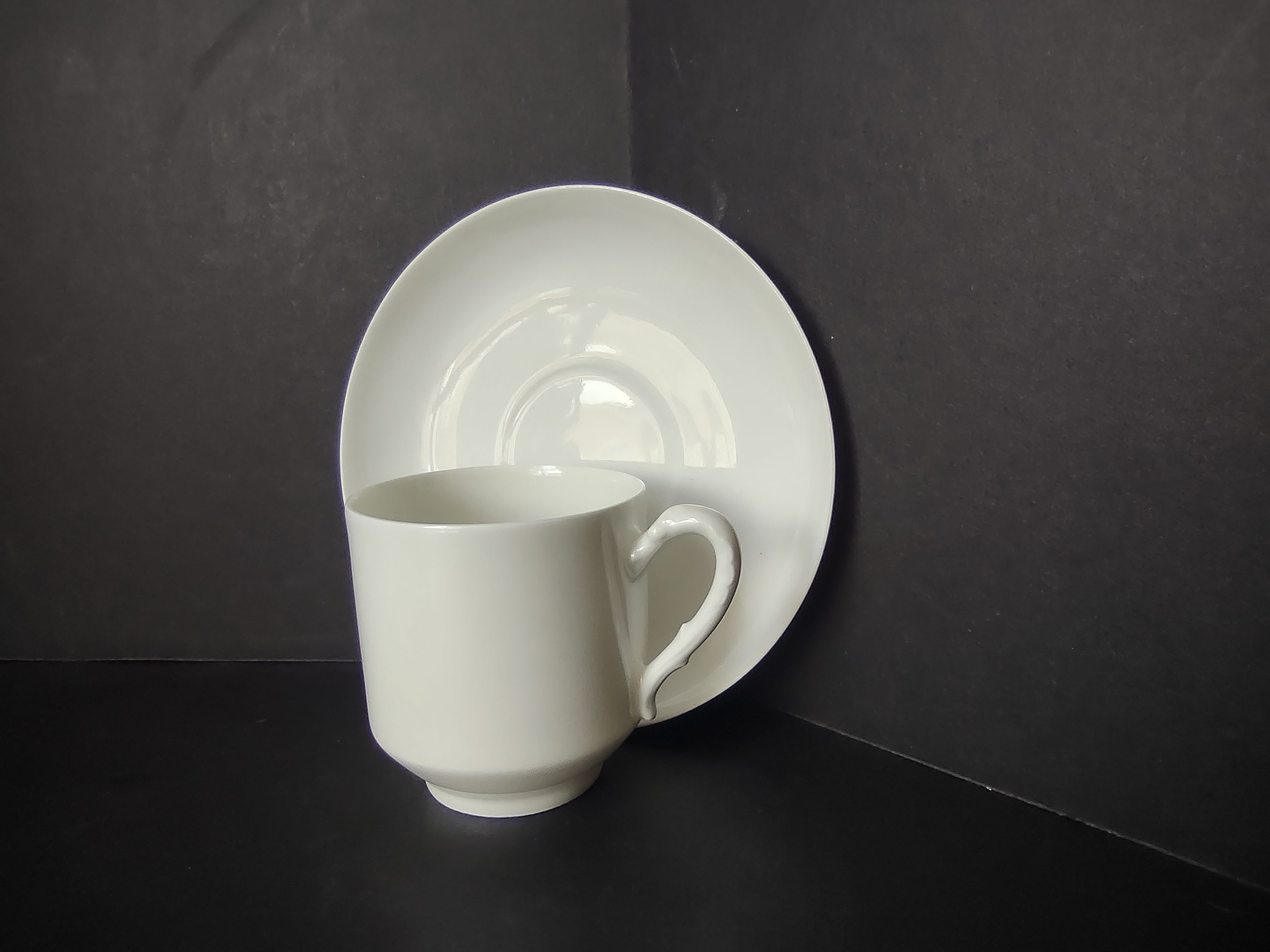 Haviland France Limoges Demitasse Cup and Saucer Plain White (lot 1027)