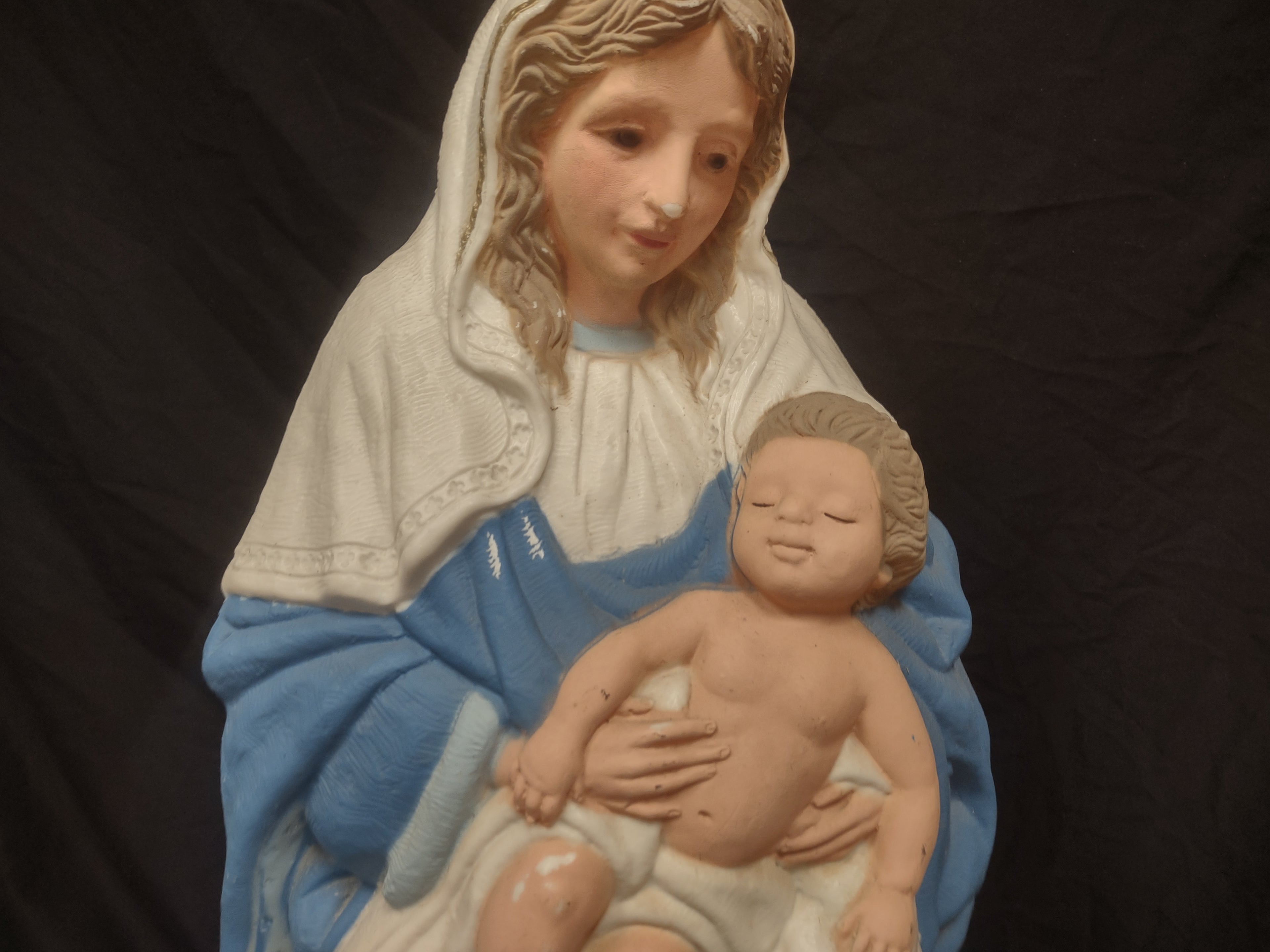 Vintage Blow Mold Christmas Nativity Mary with Baby 26" (lot 2272)