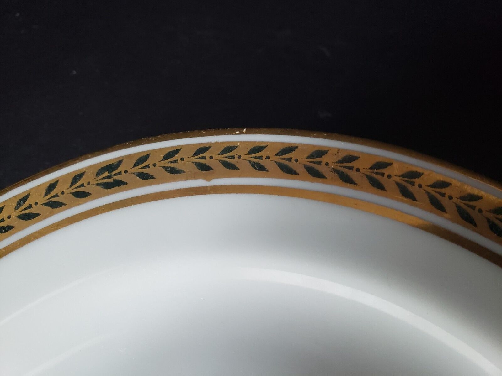 JP Limoges France Gold Trim Green Laurel 2 x Bread/Butter Plate (lot 601)