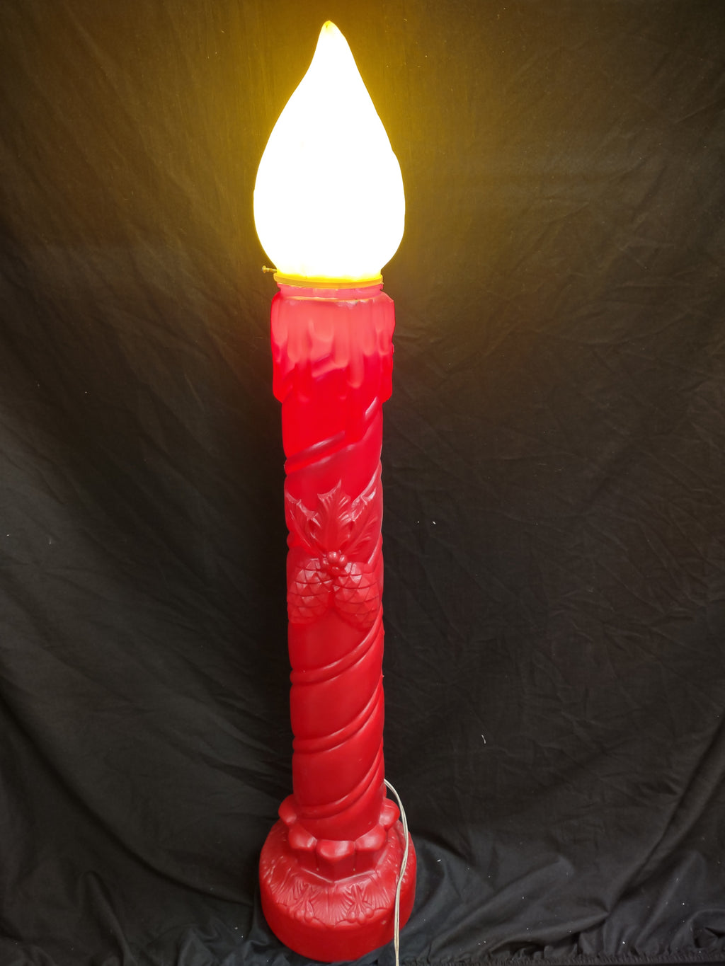 Vintage Christmas Blow Mold Candle 38" Pine Cones (lot 2330)