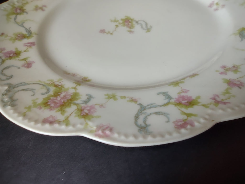 Haviland Limoges 2 x Luncheon Plate Princess Blue Swags (lot 827)