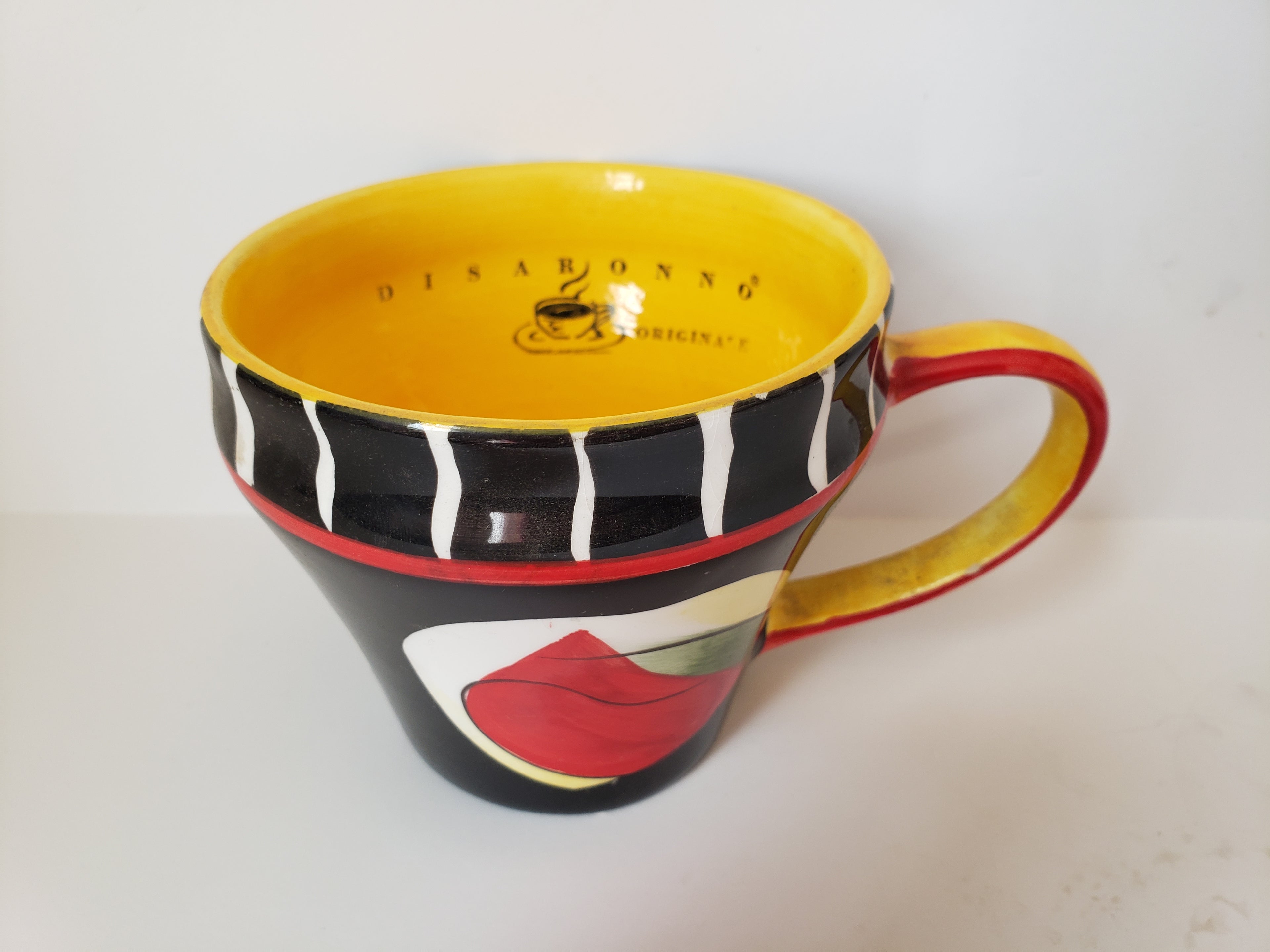 Vintage Disaronno Originale Ceramic Collectible Cup Mug Red Black (lot 2157)