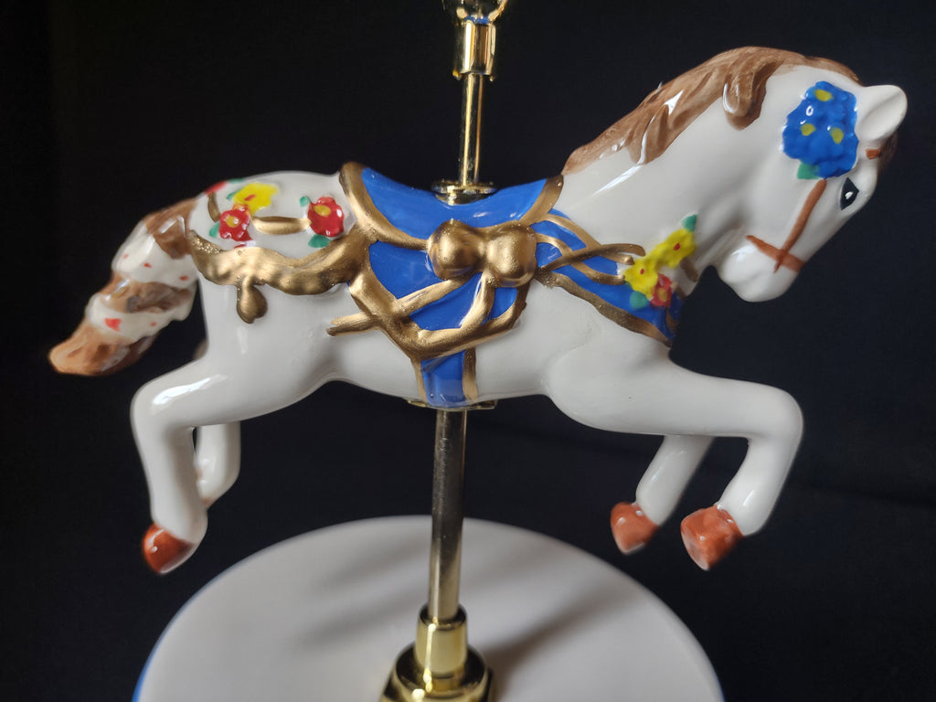 Mr Christmas Musical Carousel Horse "Merry Gentlemen" IMPERFECT (lot 1584)