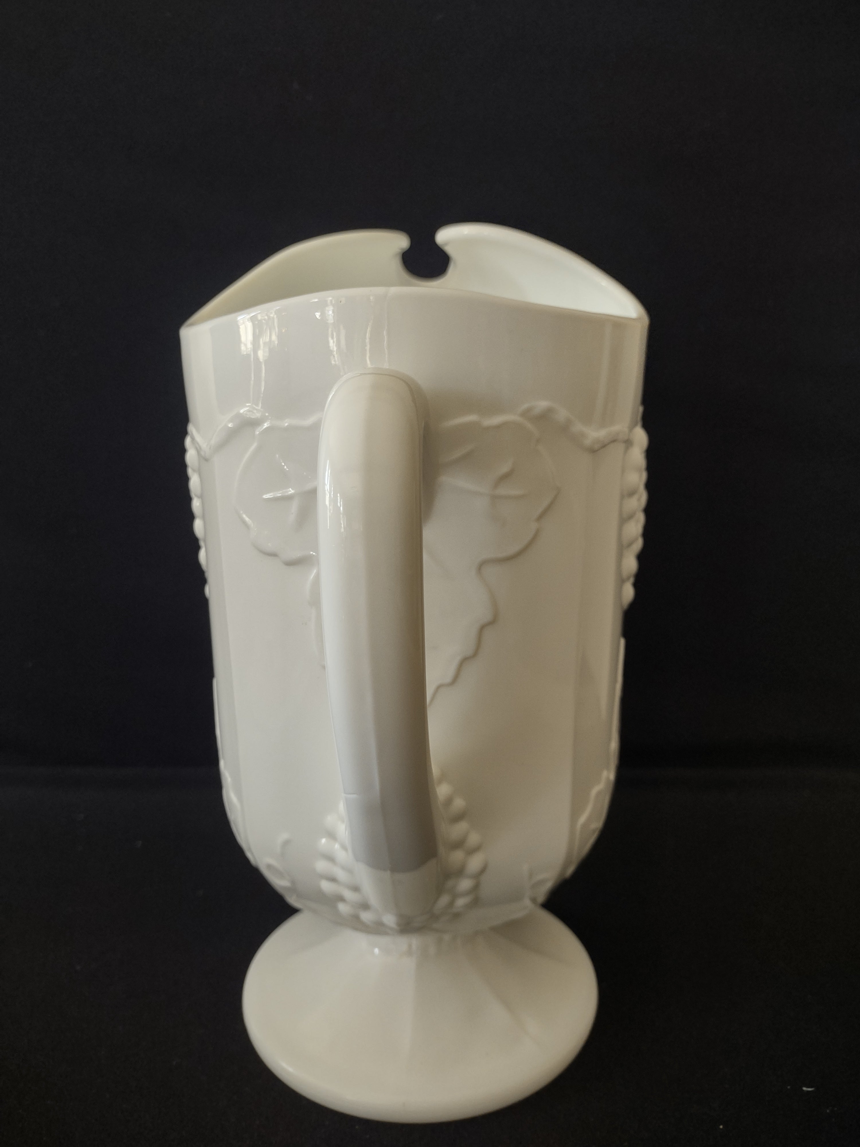 Vintage Indiana Glass Colony Harvest Grape Milk Glass Pitcher (Lot 3269)