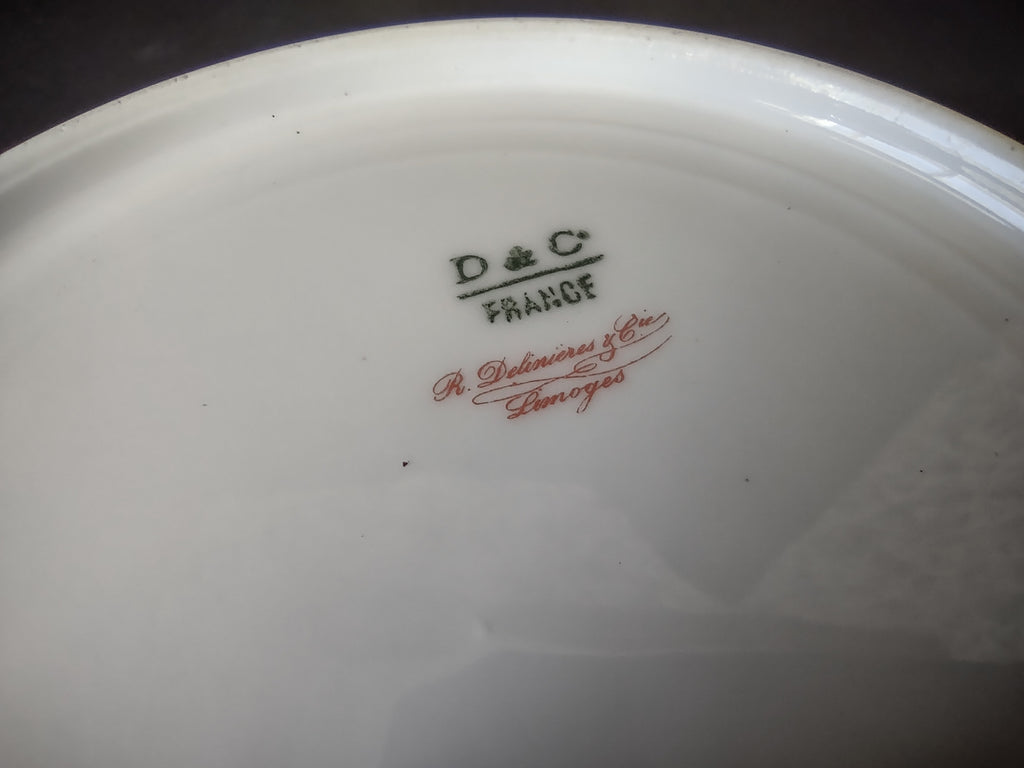 Delinieres Haviland Limoges Cream Soup Bowl Gold Black Decor (lot 1069)