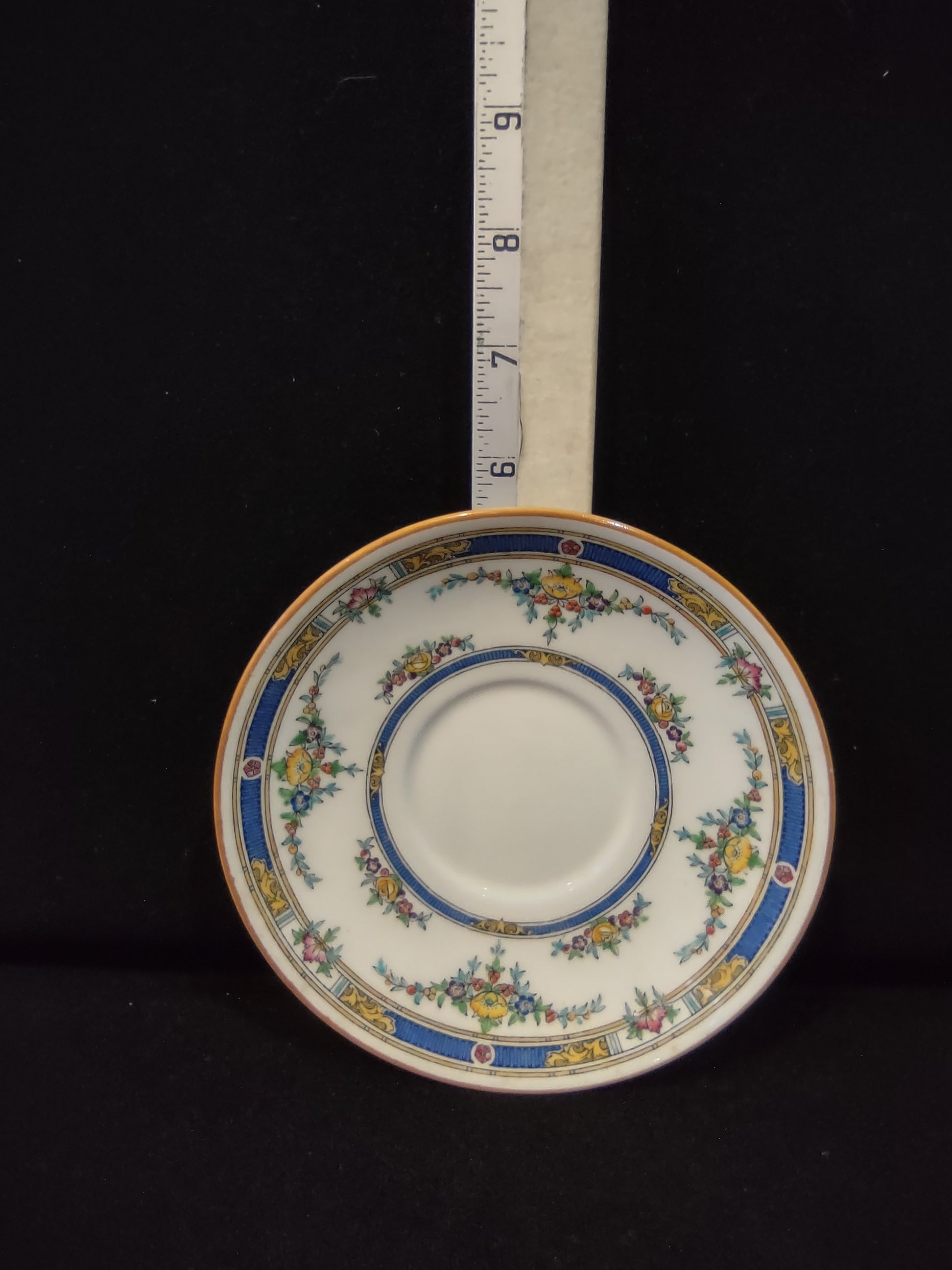 Vintage Minton Princess Saucer Bone China Yellow Blue (Lot 5501)