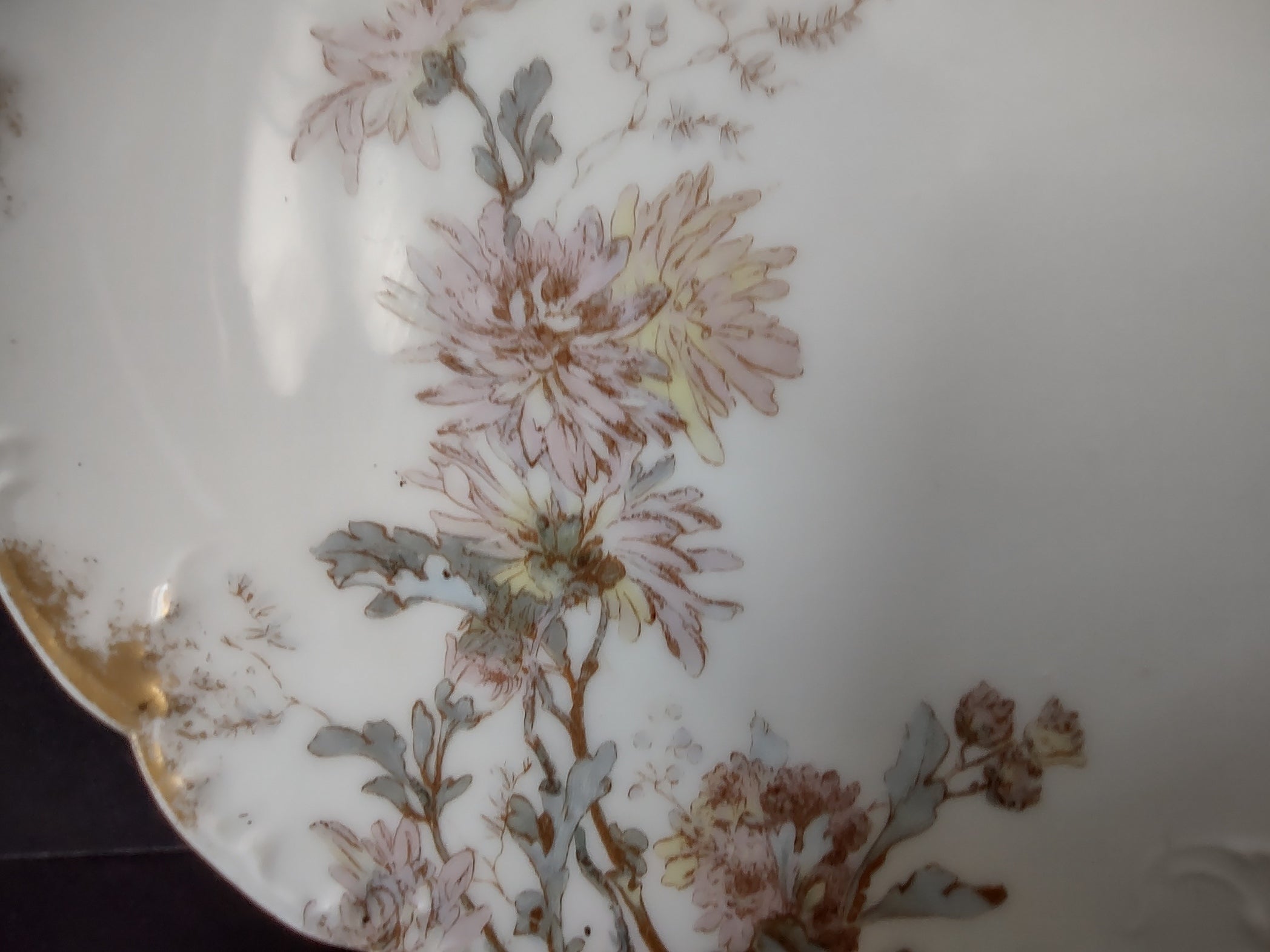 Haviland Limoges Pink Blue Gold Trim Dessert Plate (lot 969)