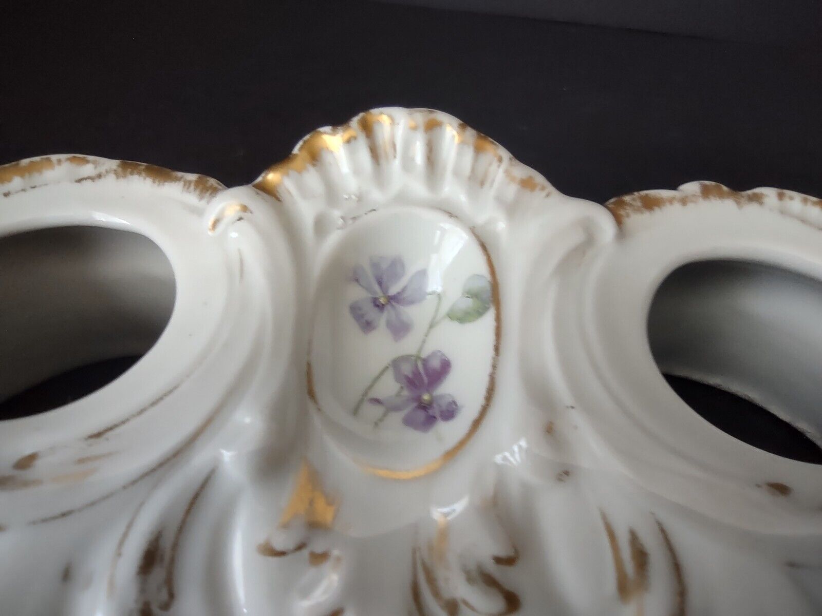AK CD Limoges France Inkwell Forget me nots Gold Trim (lot 1148)