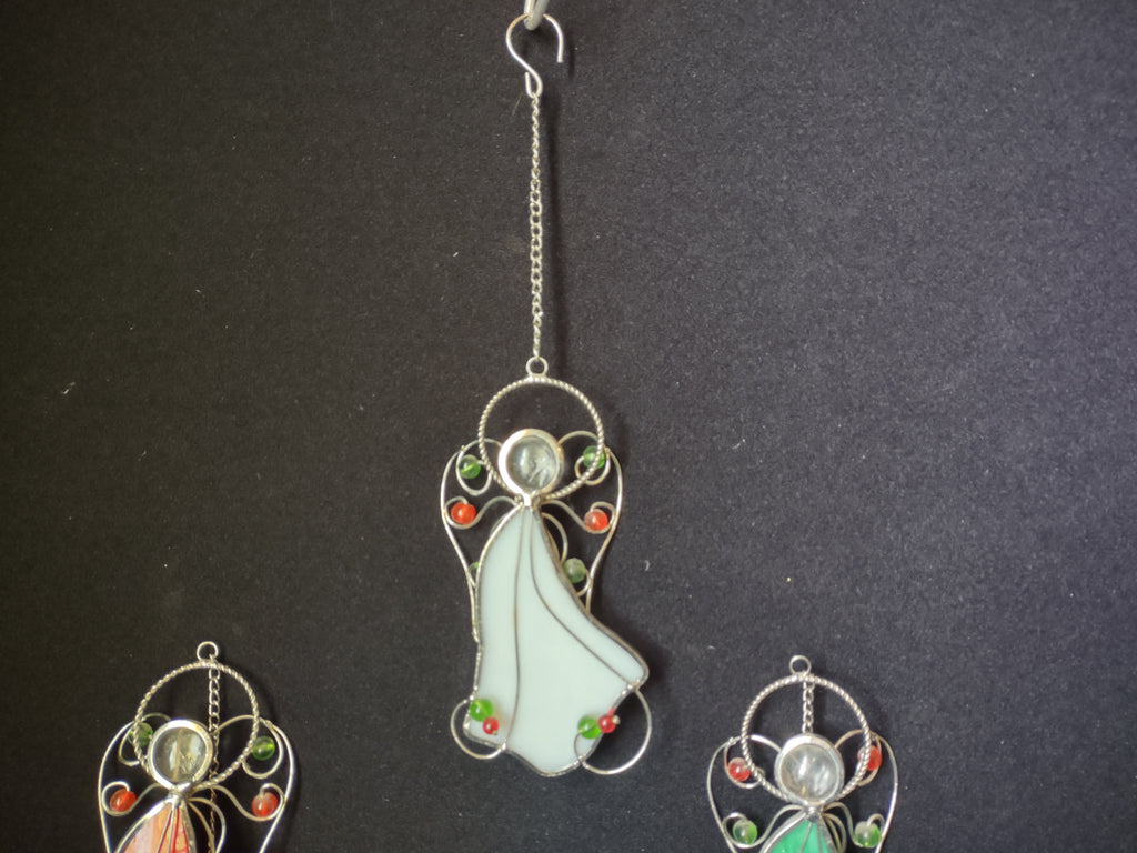 Set of 3 Christmas Angel Ornaments Plastic (lot 1646)