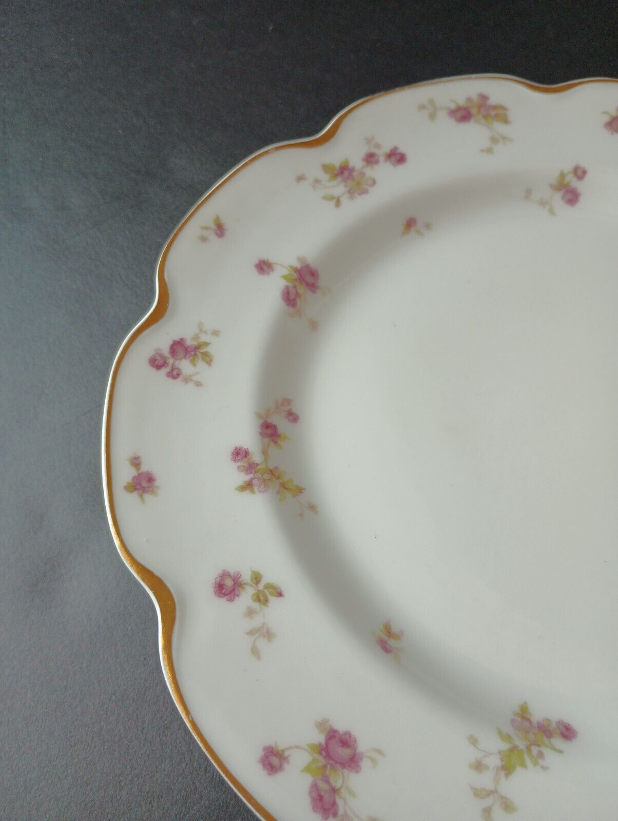 Haviland Limoges Set Dinner Salad Bread/Butter Gold Trim Roses Plate (lot 373