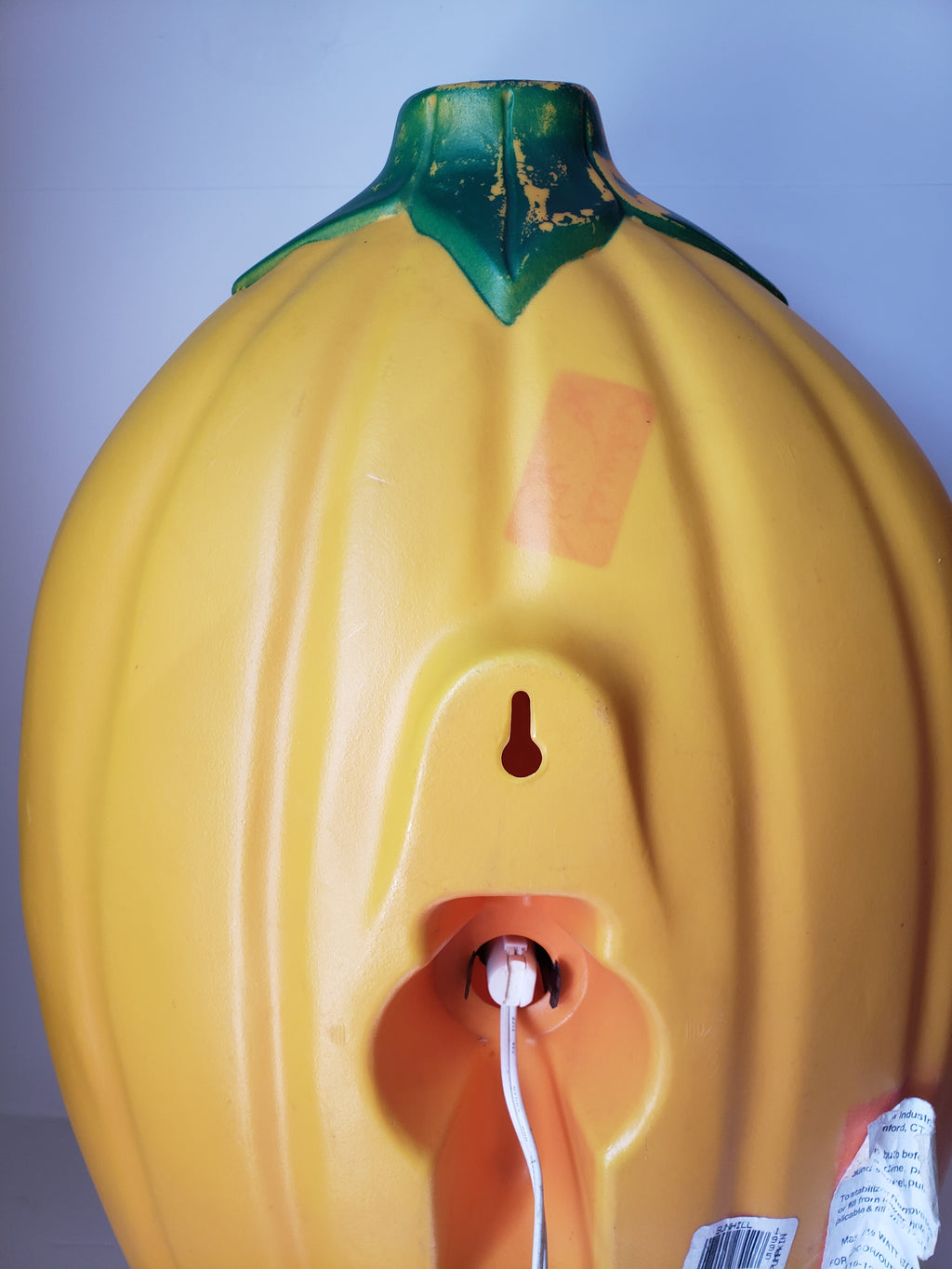 Halloween Plastic Jack O' Lantern Yellow Pumpkin Large Blow Mold 20" (lot 2213)