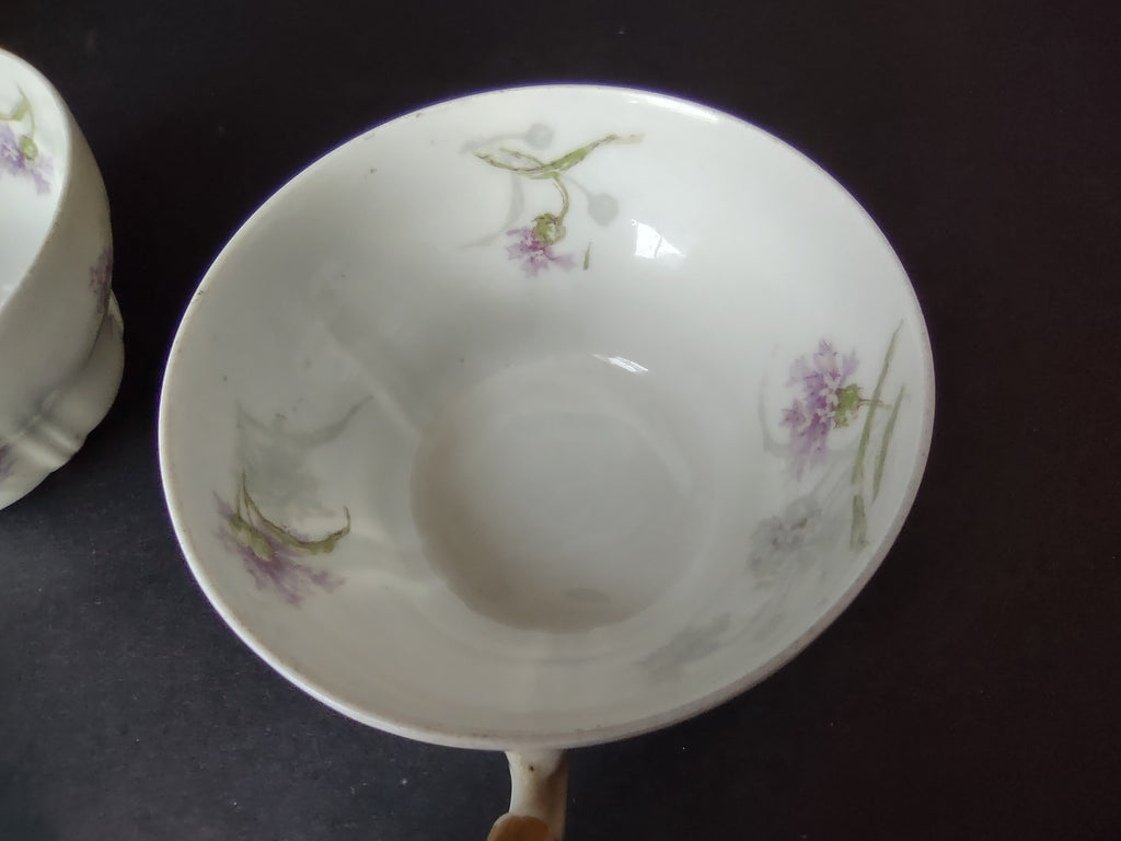 Haviland Limoges 2 x Tea Cup ONLY Blue Corn Flower (lot 859)