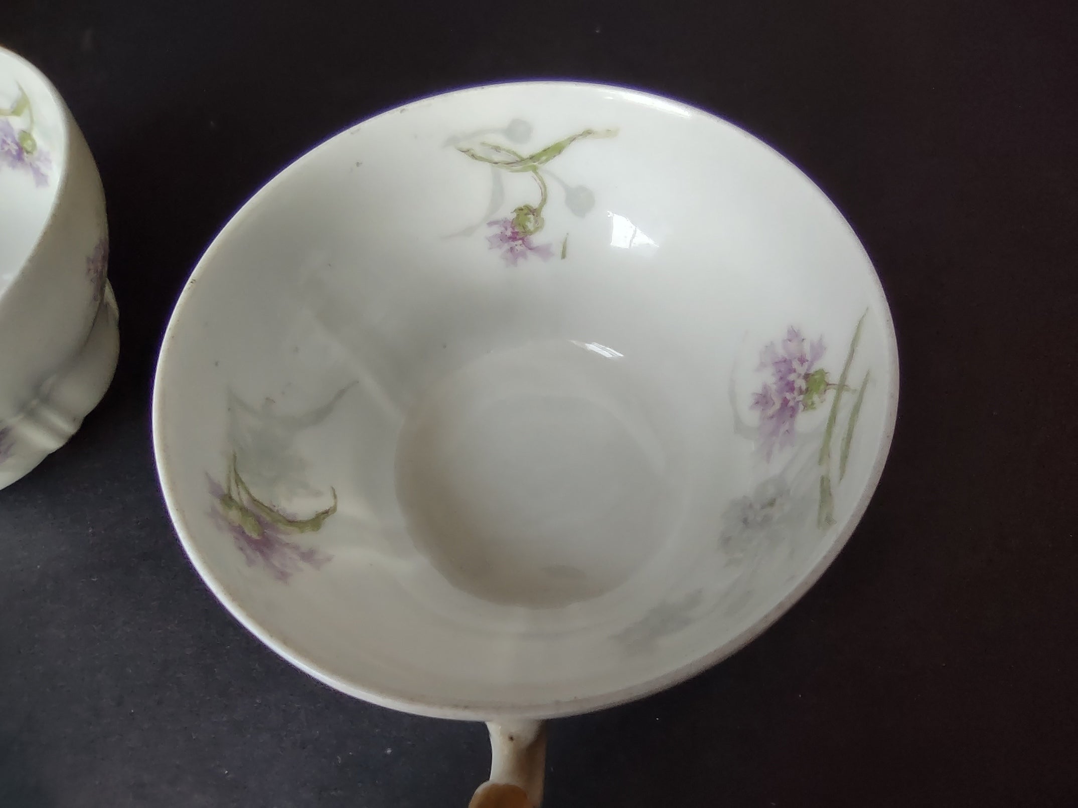 Haviland Limoges 2 x Tea Cup ONLY Blue Corn Flower (lot 859)