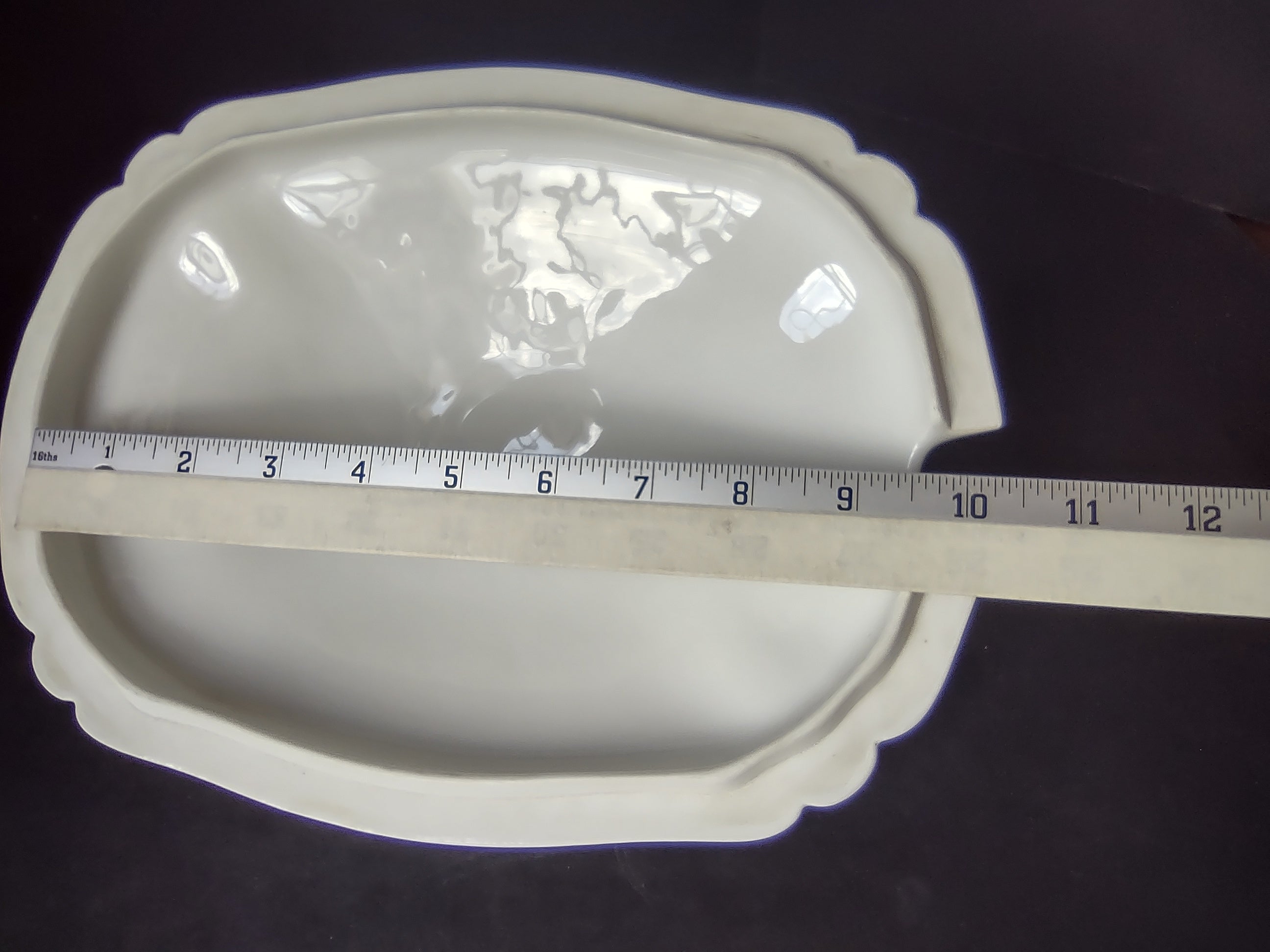 Haviland France Limoges Rectangular Lid for Serving Bowl Plain White (lot 1020)