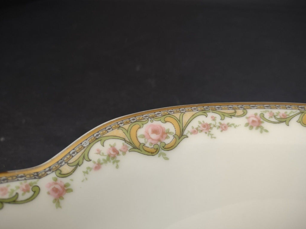 Haviland Limoges France Serving Bowl 12" x 8" Rose Design (lot 608)