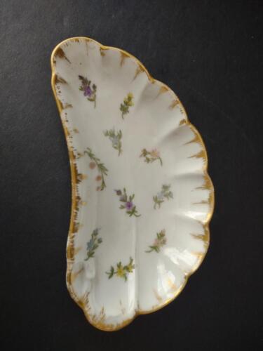 Vintage Haviland Limoges Bone Dish Flower Gold Trim (lot 785)