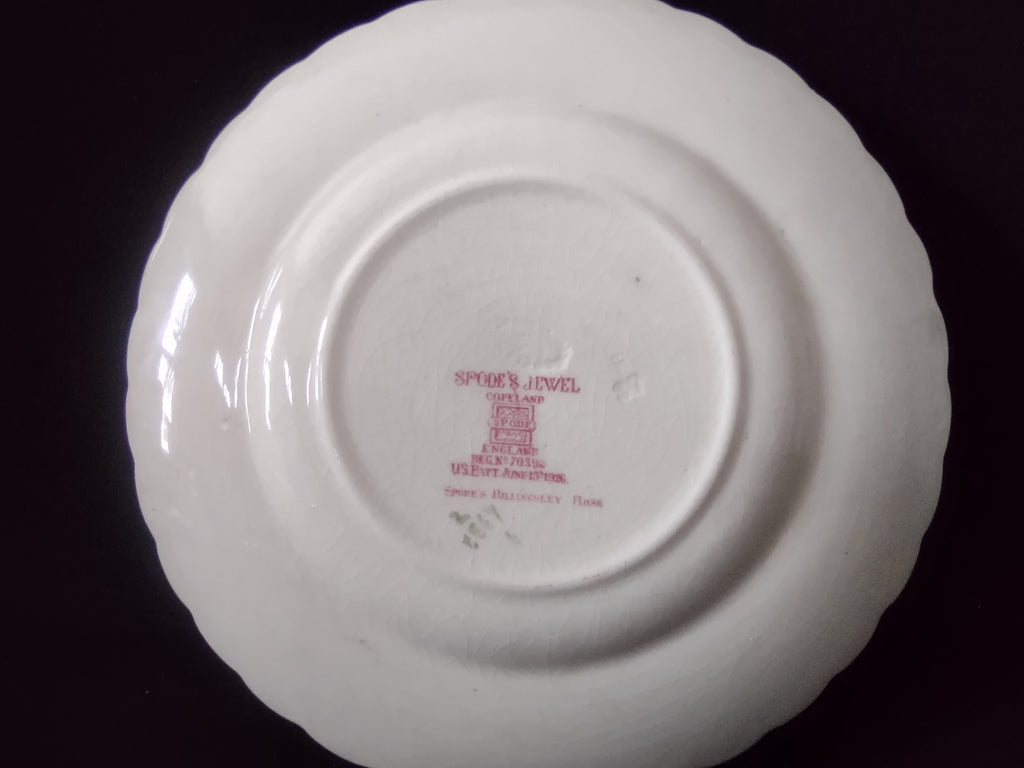 Vintage Spode Jewel Billingsley Rose Small Plate Red Stamp Ironstone (lot5832)