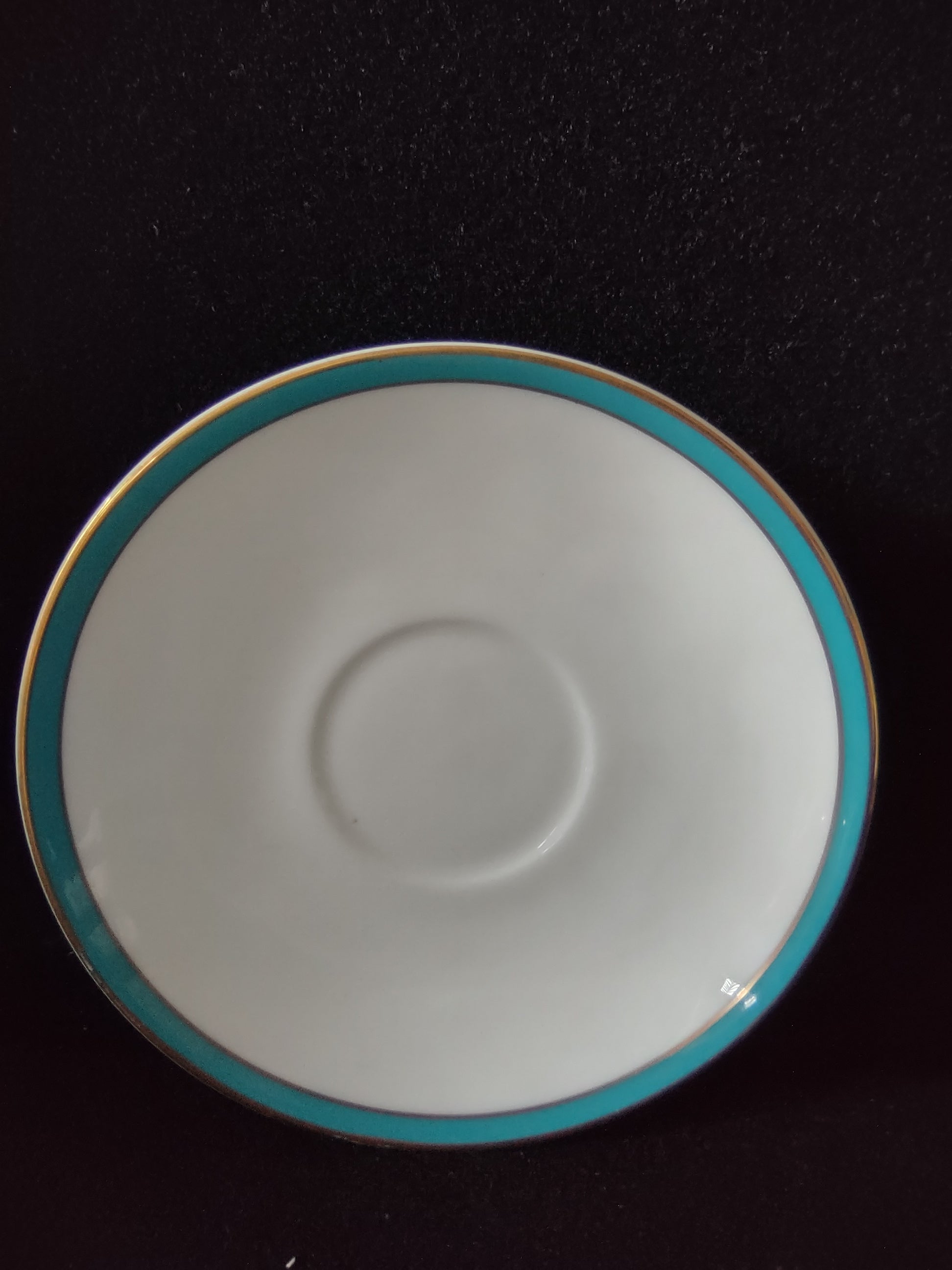 Vintage Minton Saturn Turquoise Tea Cup Saucer Bone China (Lot 5493)