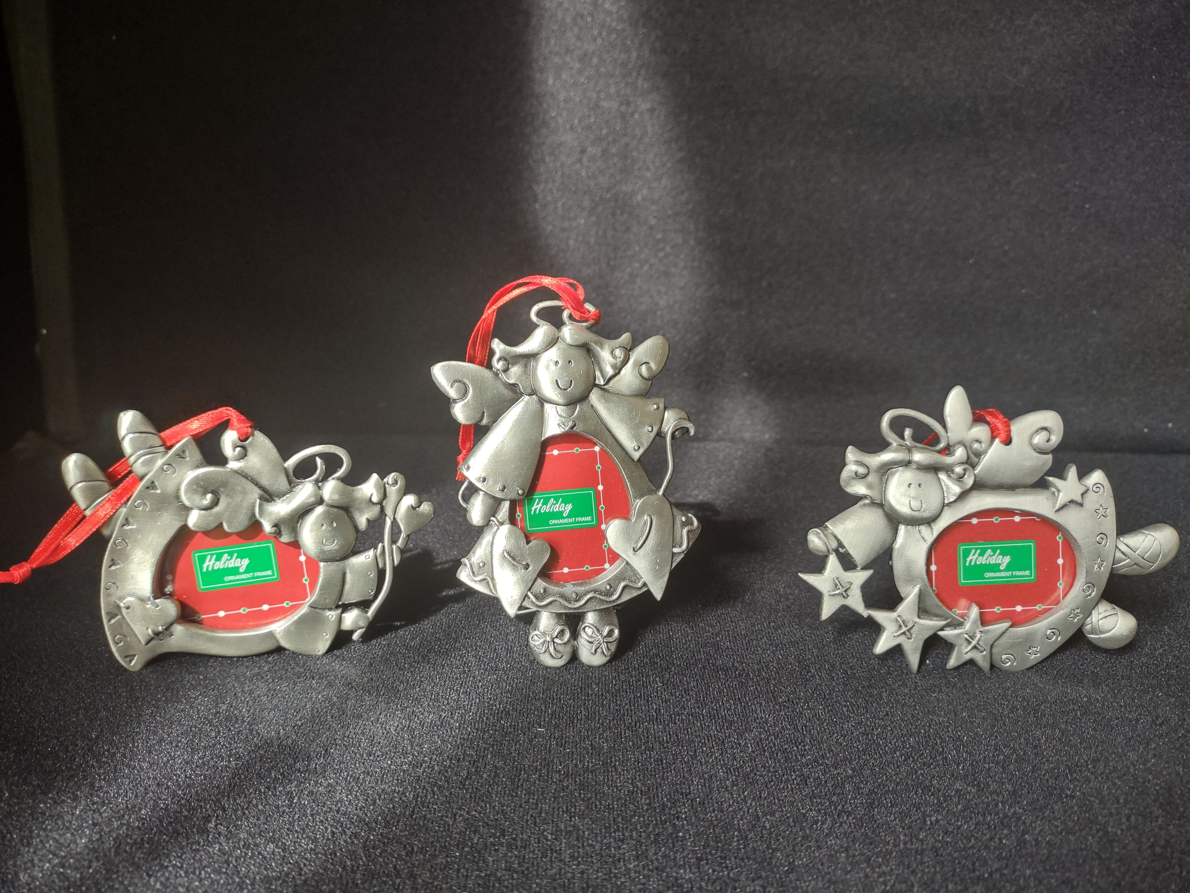 Christmas Holiday Set of 3 Ornament Frame Angel (lot 1565)
