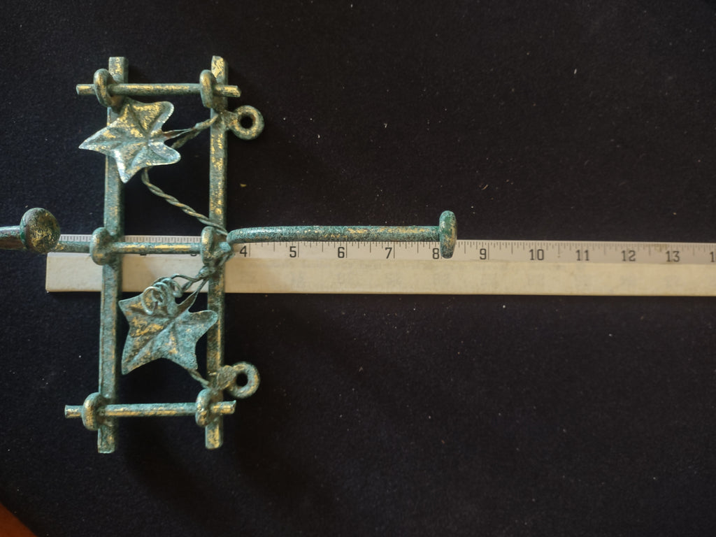 Distressed Wrought Iron Ivy Coat Hat Hanger (Lot 3423)