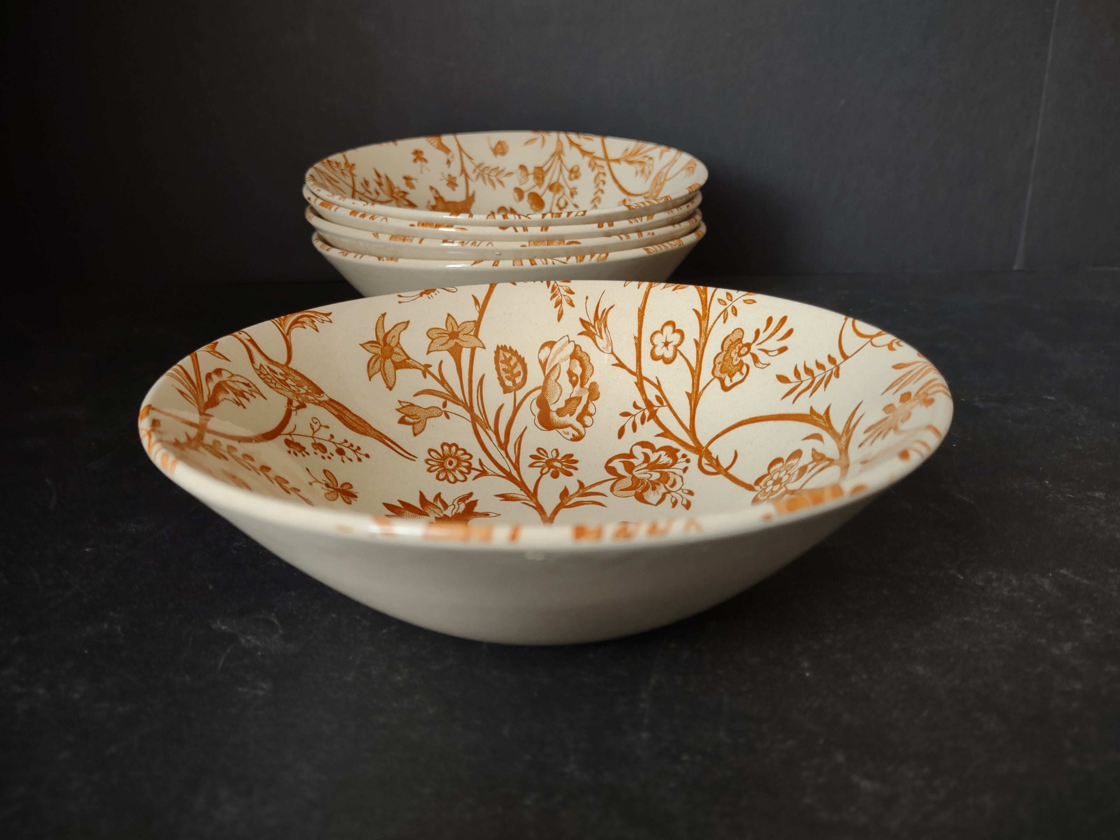 Laura Ashley Ironstone Oriental Garden Johnson Bros Cereal Bowl x 5 (lot 5550)