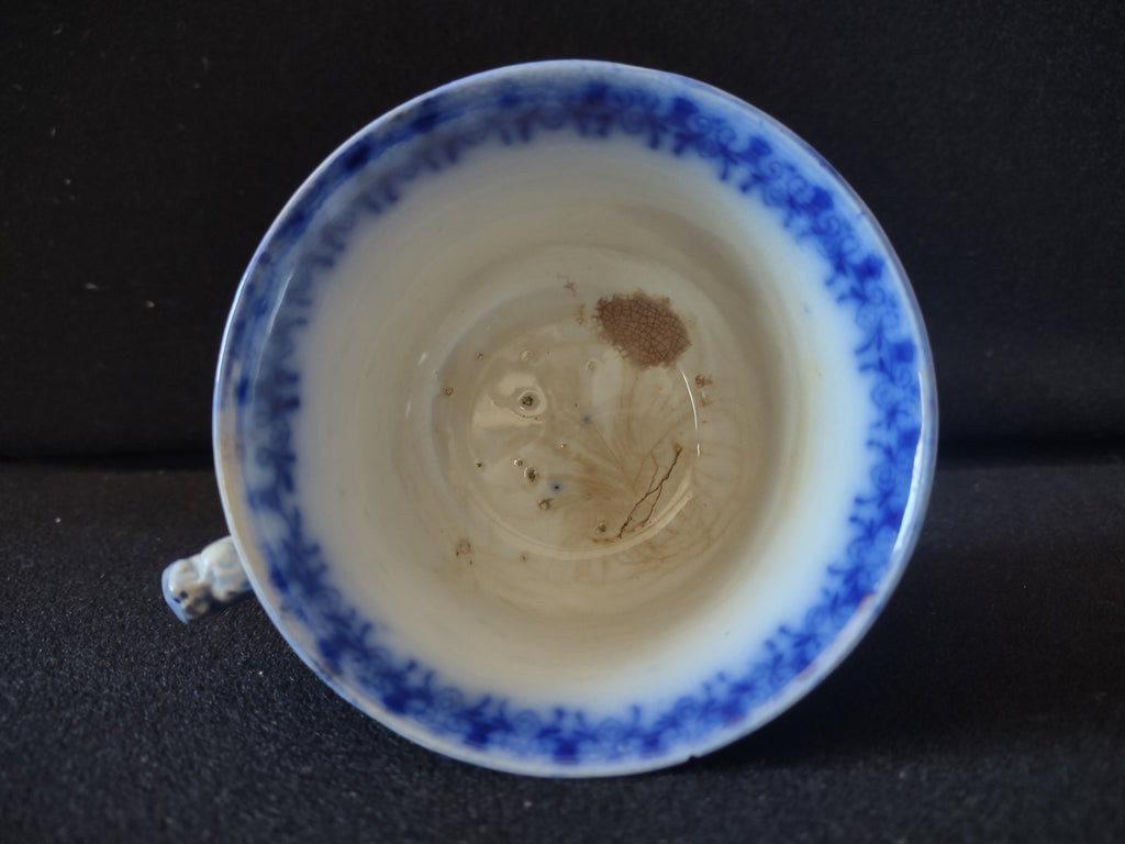 Vintage Ironstone Teacup Flow Blue IMPERFECTIONS (Lot 5634)