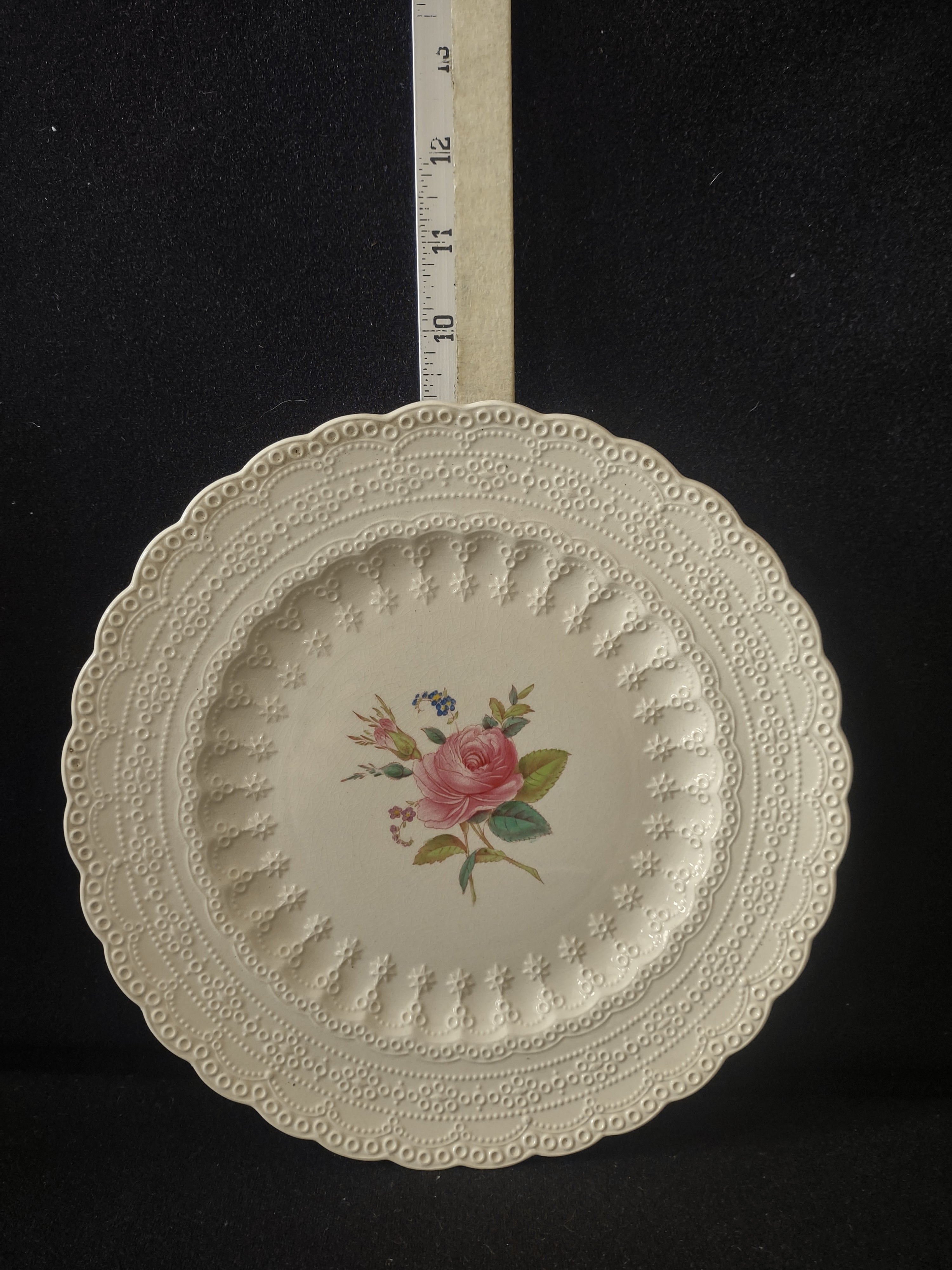 Vintage Spode Dinner Plate Billingsley Rose Ironstone Set Of 4 (Lot 5786)