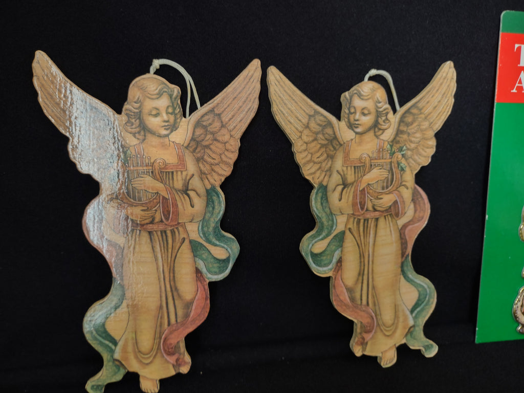 Set of 8 Christmas Ornament Angels Velvetouch (lot 1760)