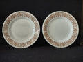 Vintage Milk Glass USA Pyrex Copper Filigree 9" Lunch Plate x 2 (lot 5207)