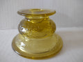 Vintage Federal Depression Glass Madrid Candlestick Holder x 2 Amber (Lot 5309)