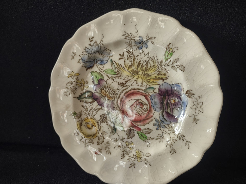 Vintage Johnson Bros Sheraton Ironstone England Bread Plate CRAZING (lot 5623)