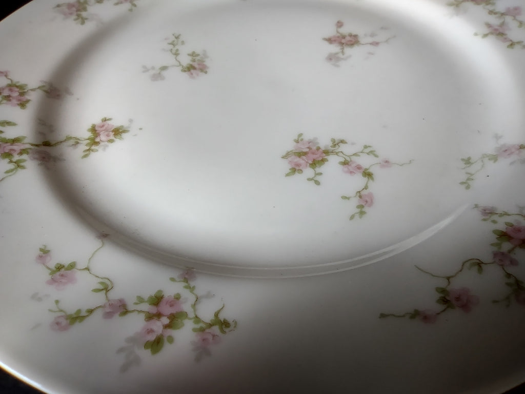 Haviland Limoges Pink Spray Dinner & Bread/Butter Plate (lot 921)