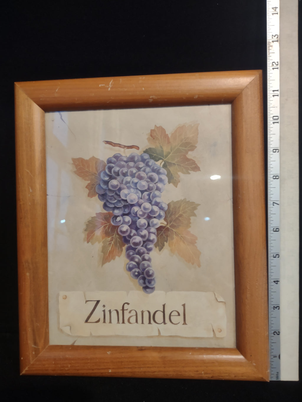 Zinfandel Grape Picture Wooden Frame (lot 2508c)