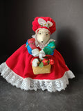 Vintage Christmas Easter Mouse Mice Dressed Up with Flower Basket (lot 5257)