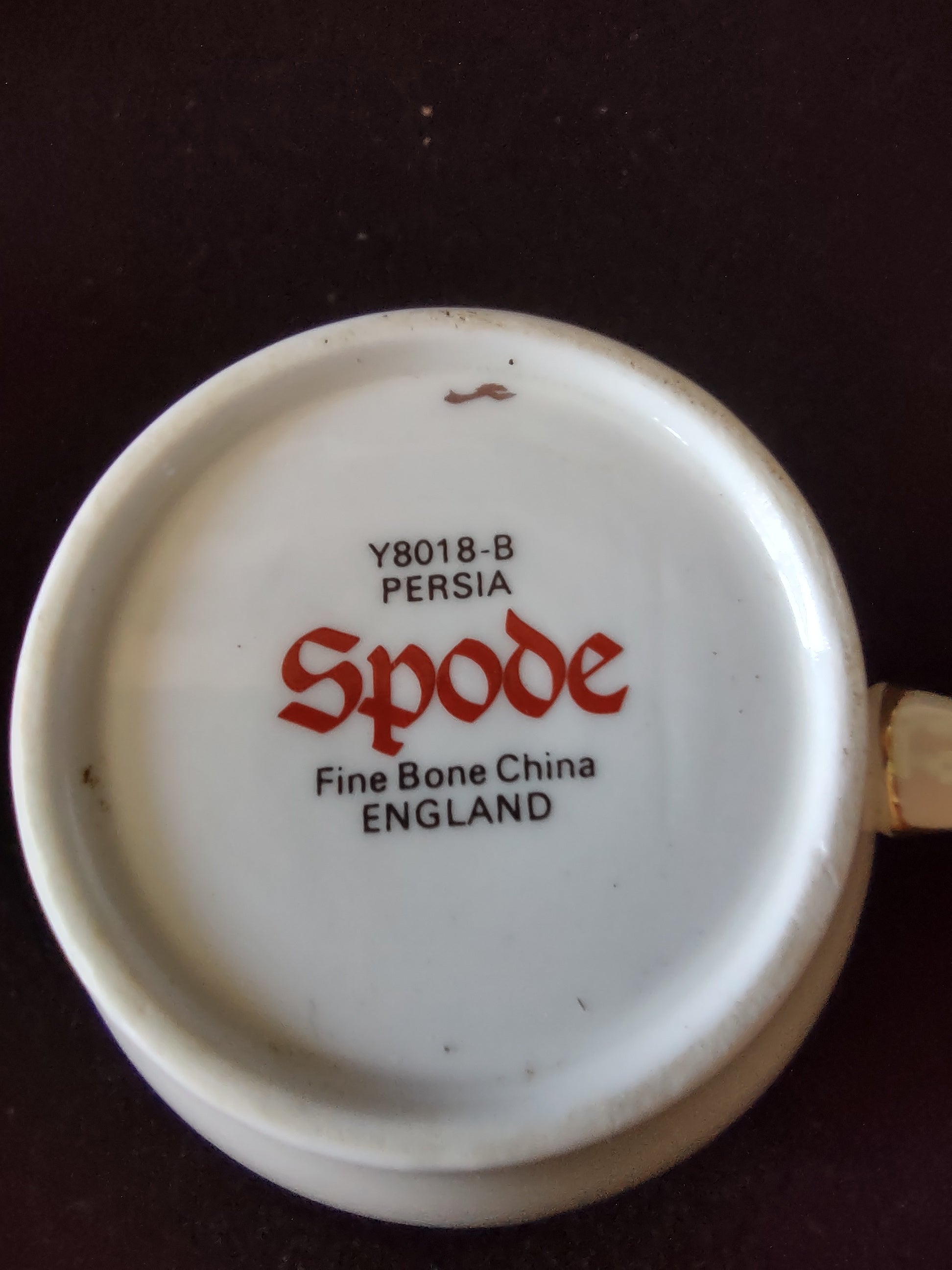 Vintage Spode Coffee Cup Persia Green Bone China Set Of 4 (Lot 5725)