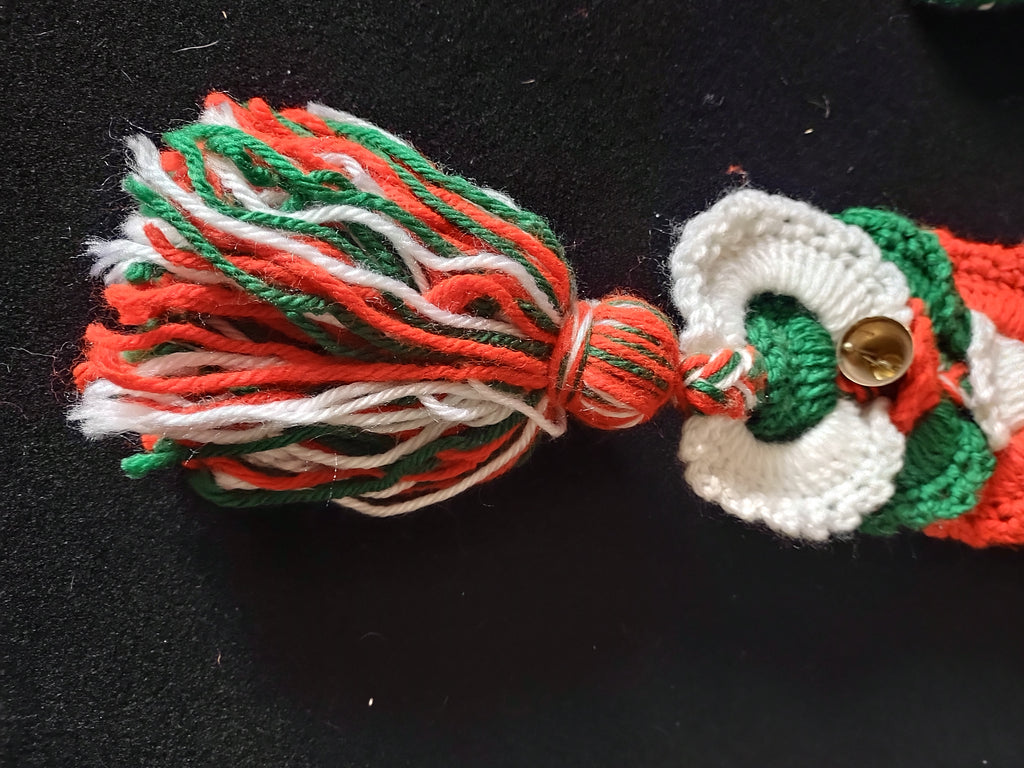 Christmas Handmade Granny Square Stocking Circles Bells Door Hanging (Lot 4657)