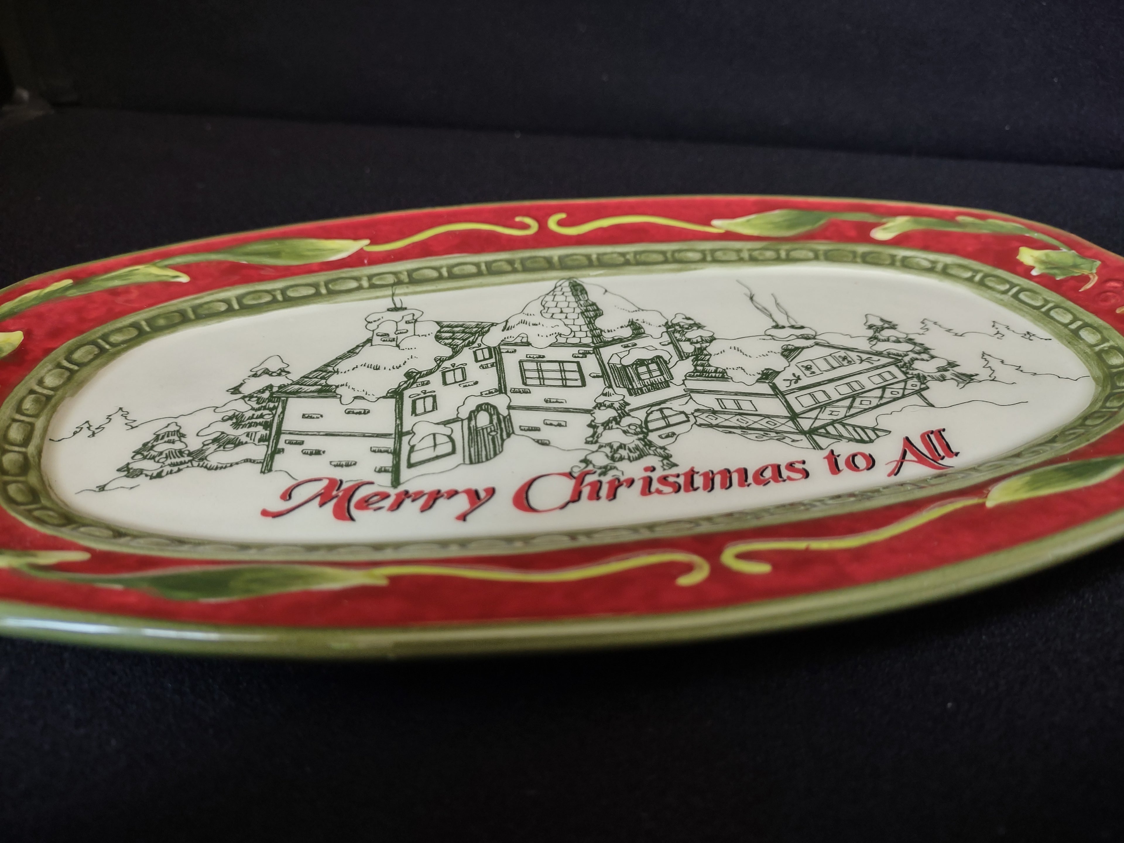 Fitz and Floyd St Nick Serving Tray Platter "Merry Christmas to All" (lot 1523