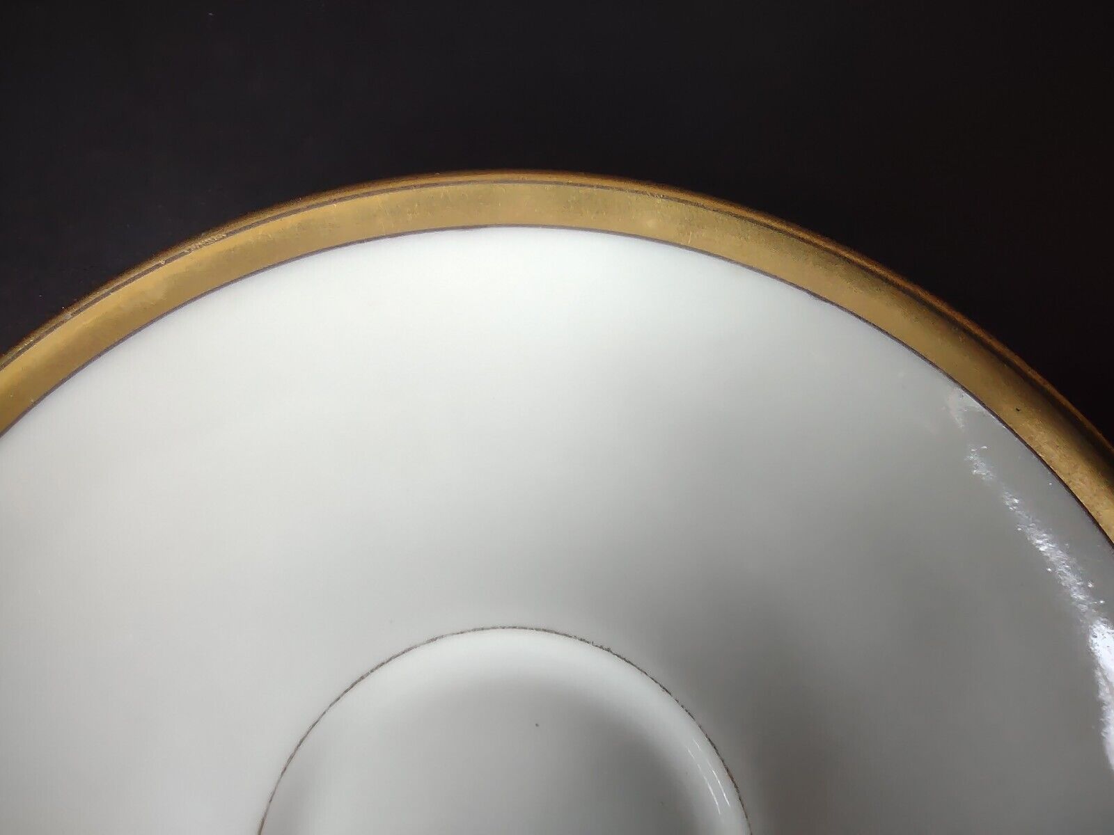 Haviland Limoges France Black & Gold Trim White 5-3/4" Saucer (lot 679)