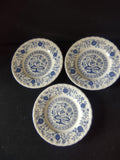 Vintage Enouch Blue Heritage Bread Butter Plate Ironstone England Set Of 3(5973)