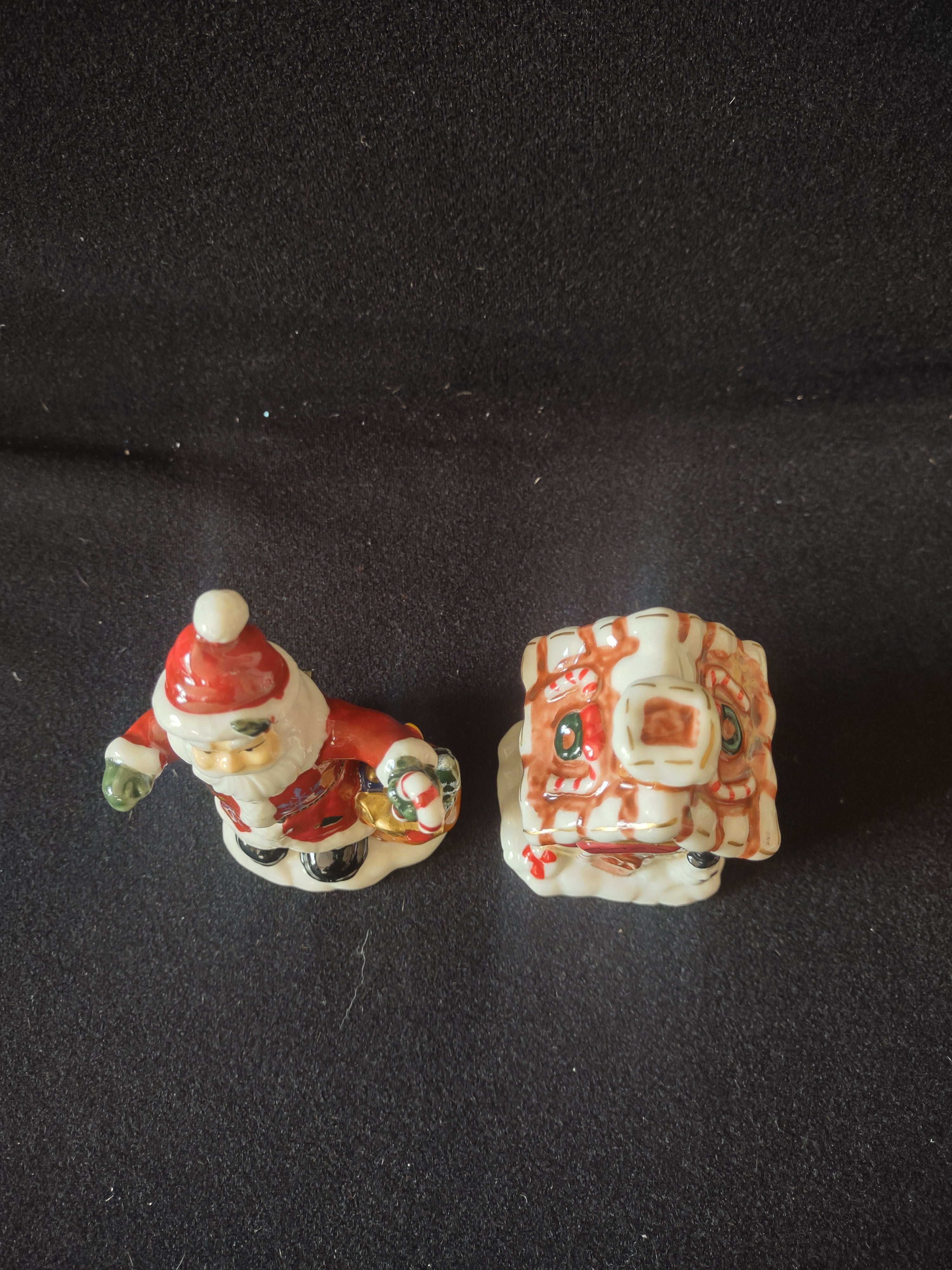 Christmas Holiday Trinket Box x 2 Santa Village House Gift (Lot 4549)