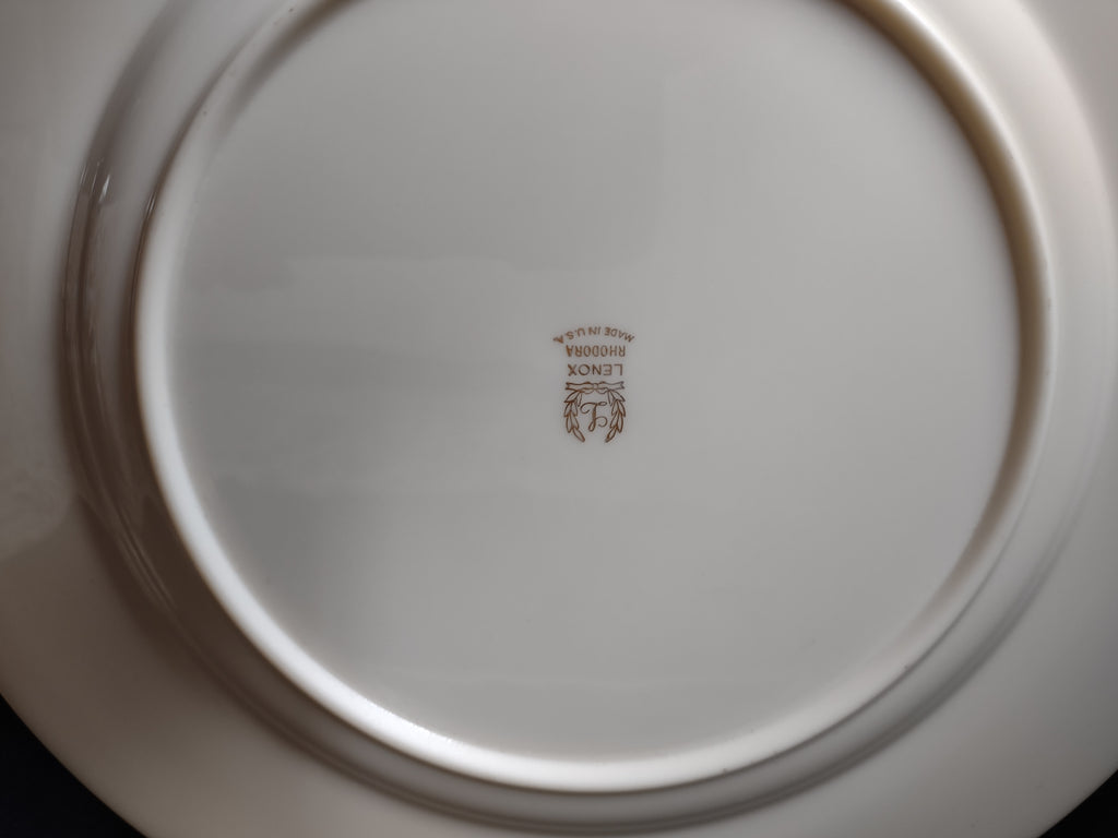 Vintage Lenox Rhodora Dinner Plate Rose Flower Gold (lot 1791)
