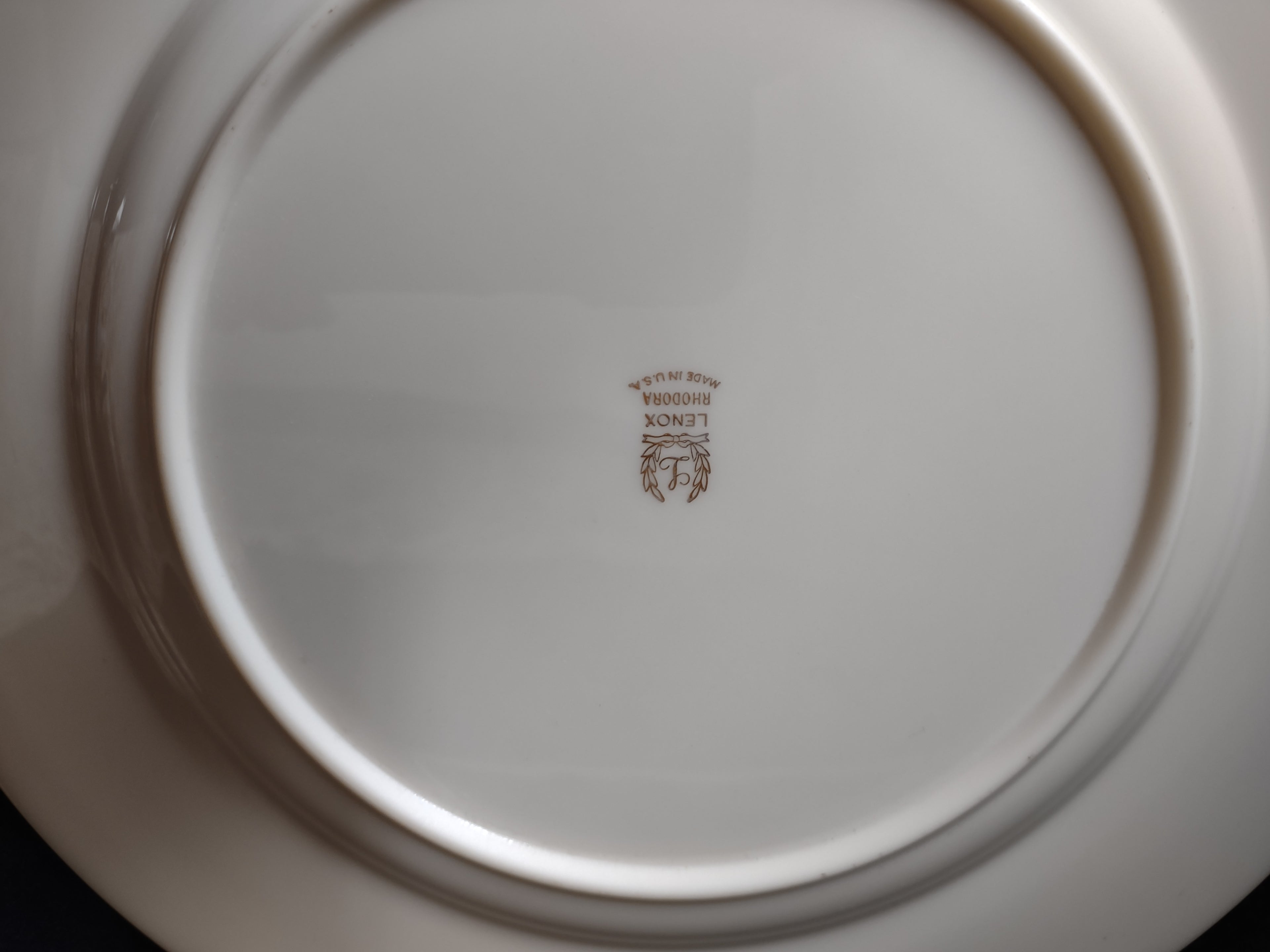 Vintage Lenox Rhodora Dinner Plate Rose Flower Gold (lot 1791)