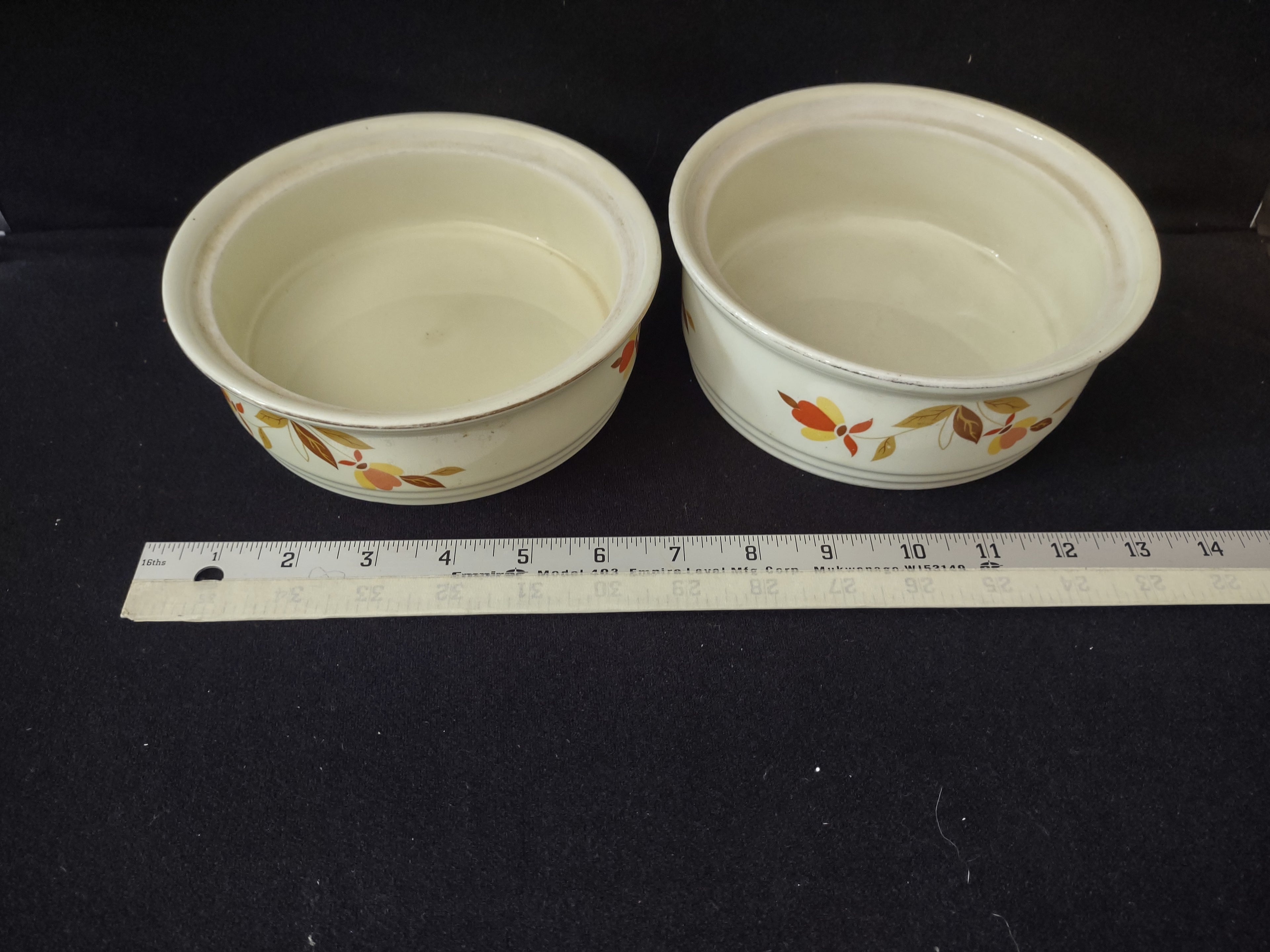 Vintage Halls Superior Jewel Tea Autumn Leaf Stacking Casserole Bowls (Lot 2893)