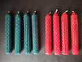 Christmas Holiday Green Red Bee Wax Candle (lot 1249)