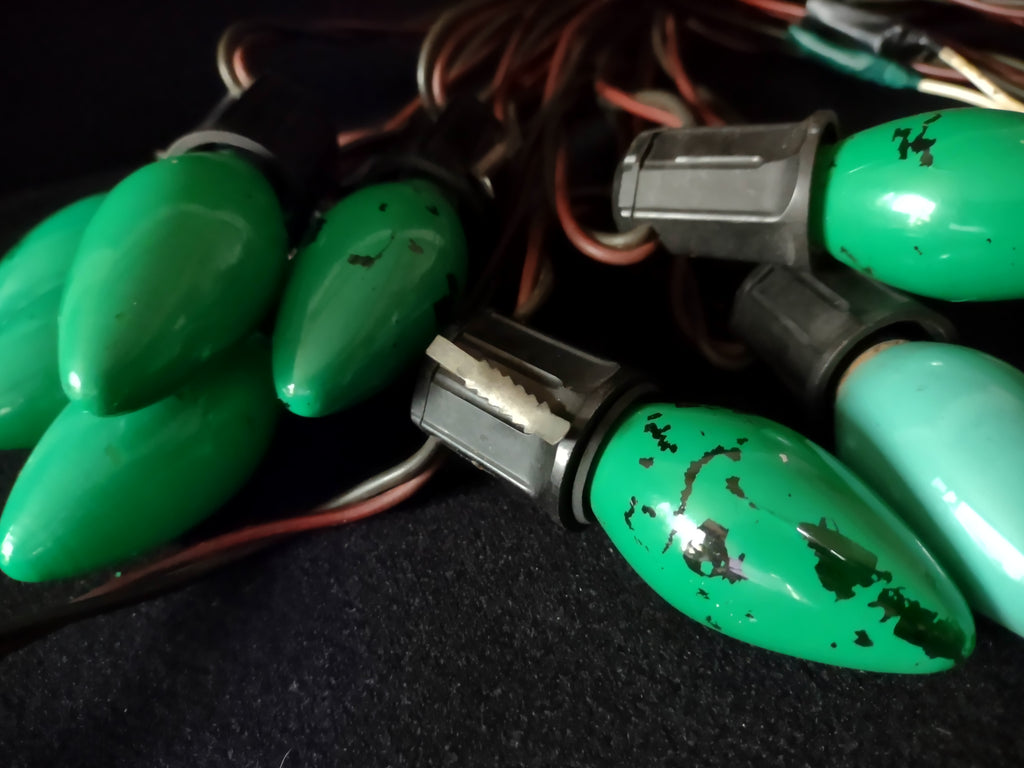 Christmas String Lights Vintage 15 Socket C9 Bulbs Works Paramount REPAIRED (lot 3298)