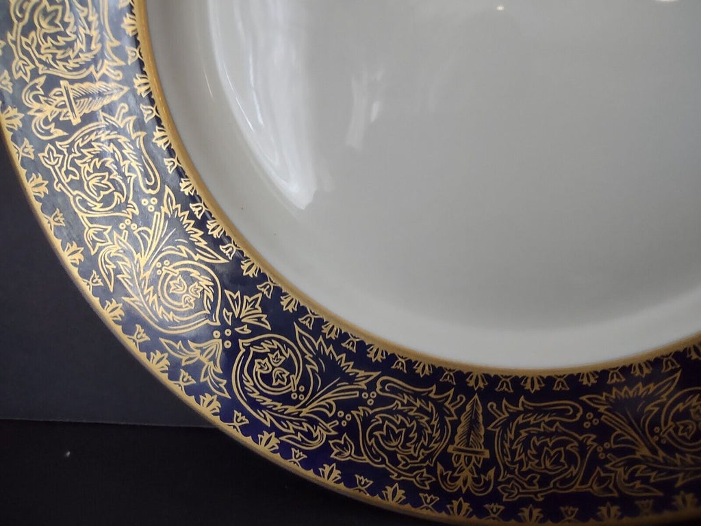 Alvin USA Heavy Ornate Gold Trim Cobal Blue Dinner Plate 10-1/8" (lot 722)