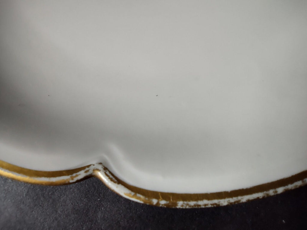 GDA Limoges France Porcelain White Dessert Plate Gold Trim (lot 671)